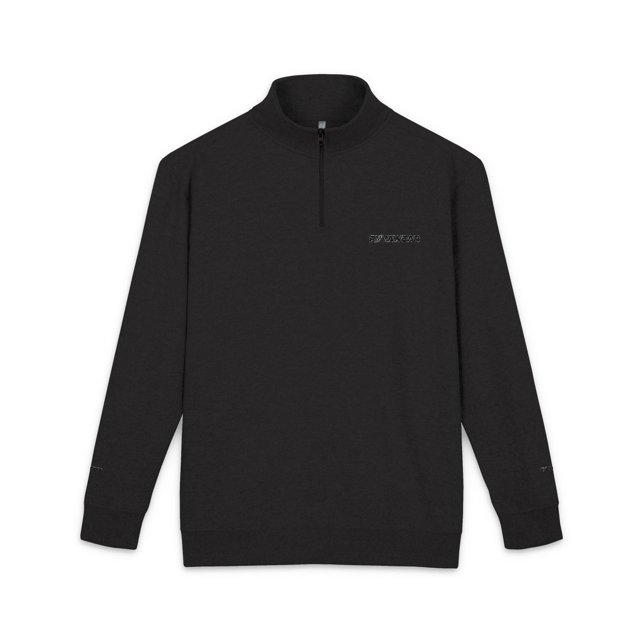 Embroidered Fleece Pullover – Minimal Logo Quarter-Zip Sweatshirt