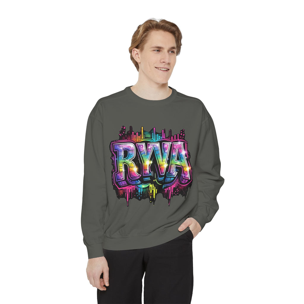 RVA Rainbow Graffiti Sweatshirt — Vibrant Richmond City Pullover