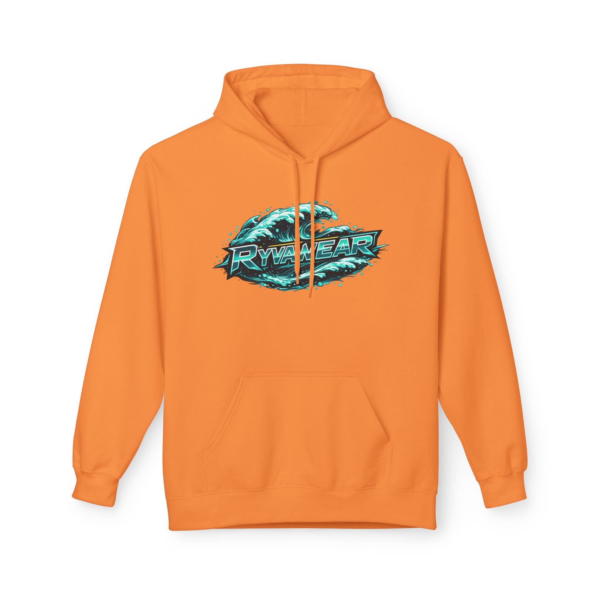 Hoodie — Retro Teal 'Rivestar' Surf Wave Logo Pullover