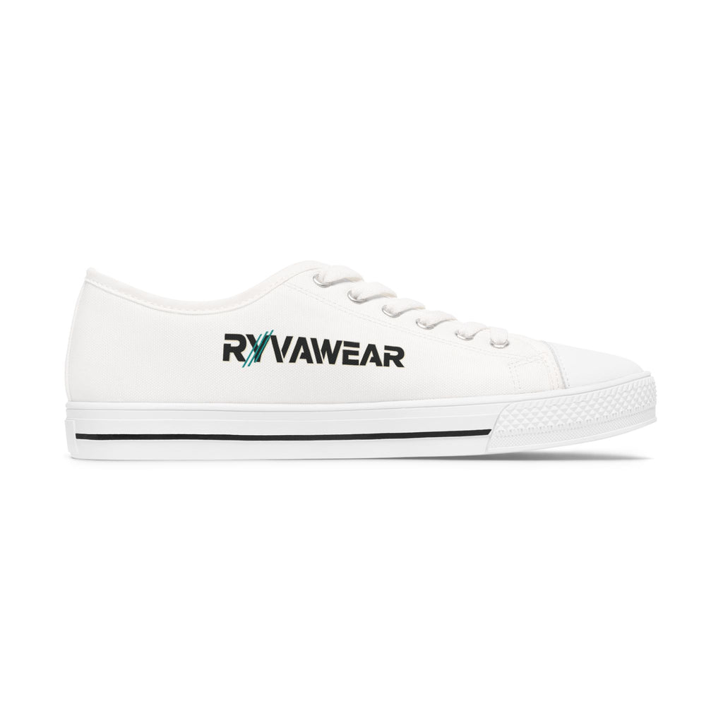 Low Top Sneakers — White 'RYV AWEAR' Side Logo Casual Shoes