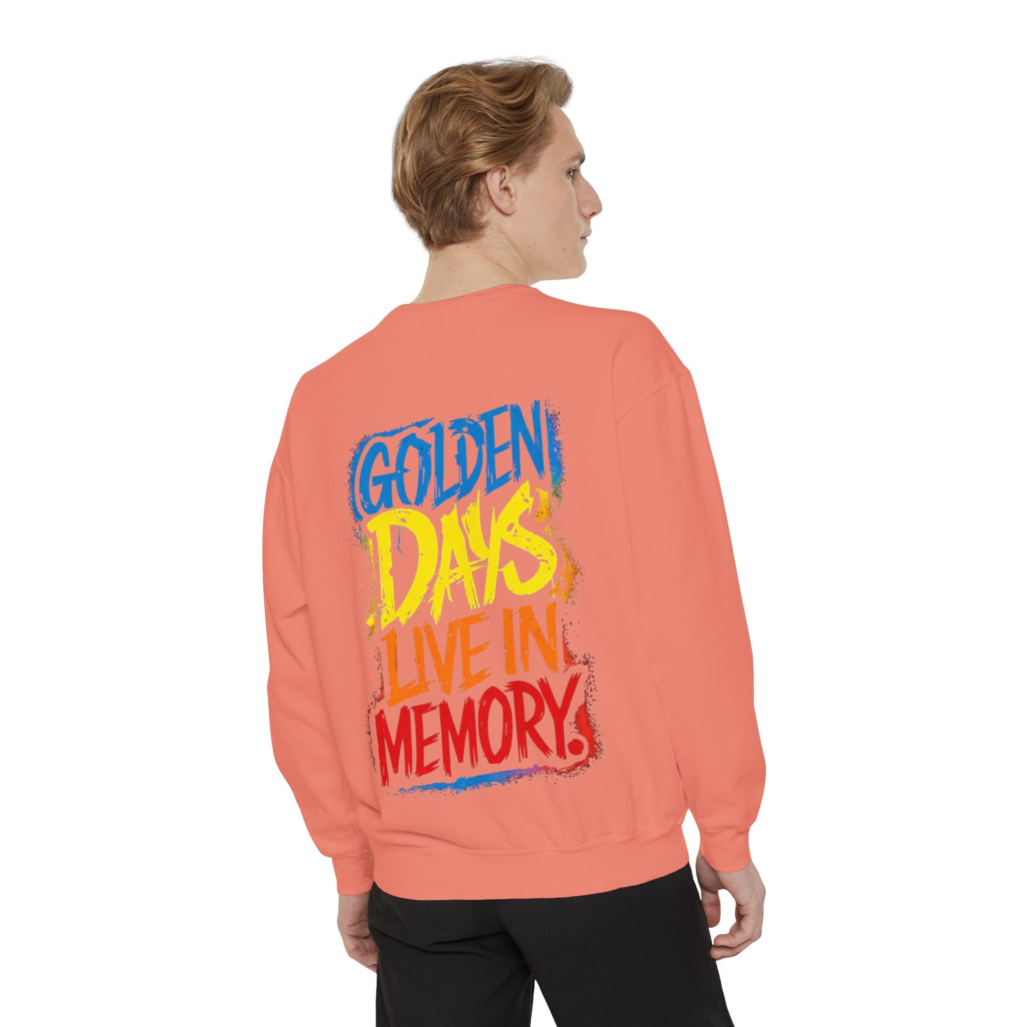 Golden Days Live In Memory Sweatshirt - Retro Brushstroke Graphic Crewneck