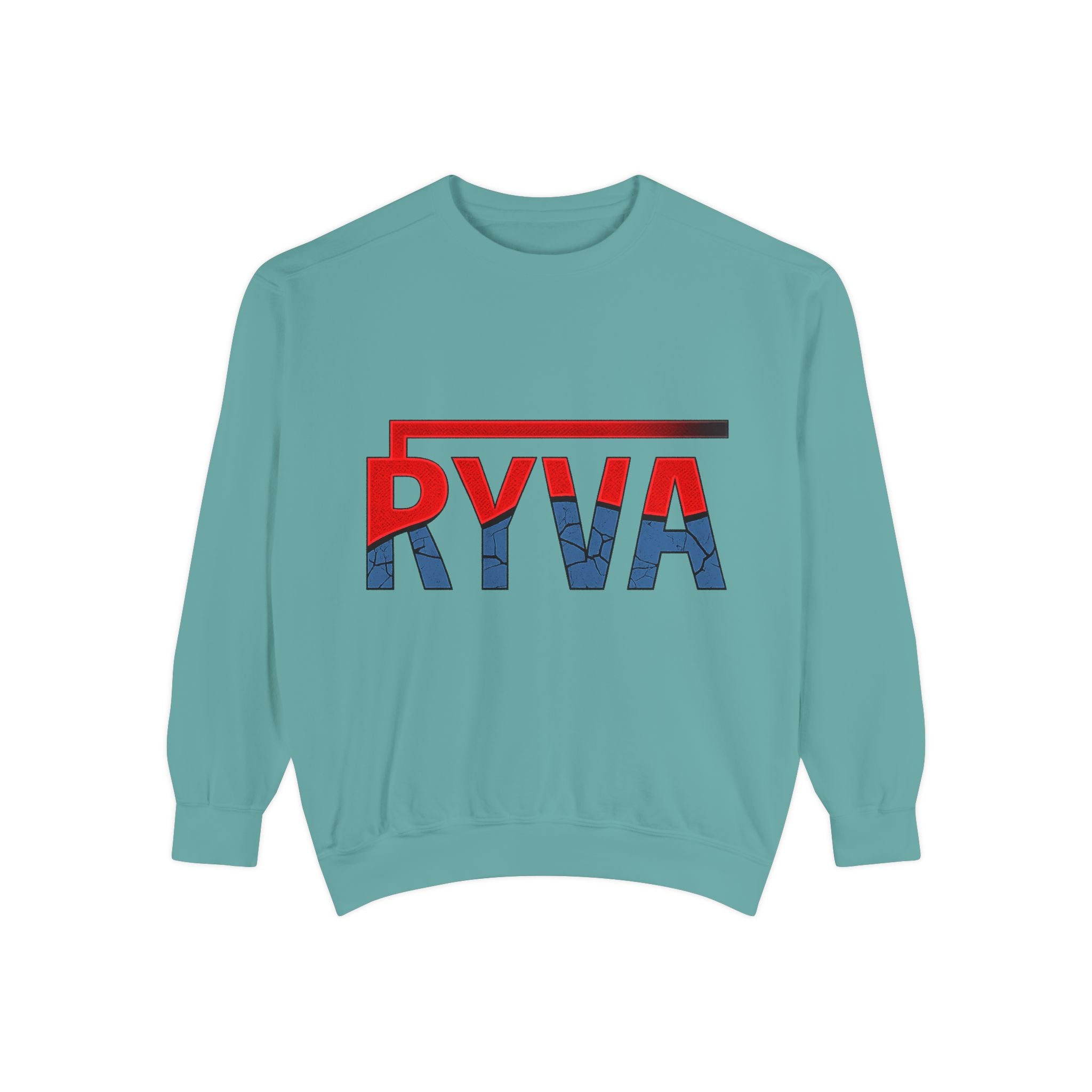 RYVA Logo Sweatshirt — Vintage Red & Blue Graphic Crewneck