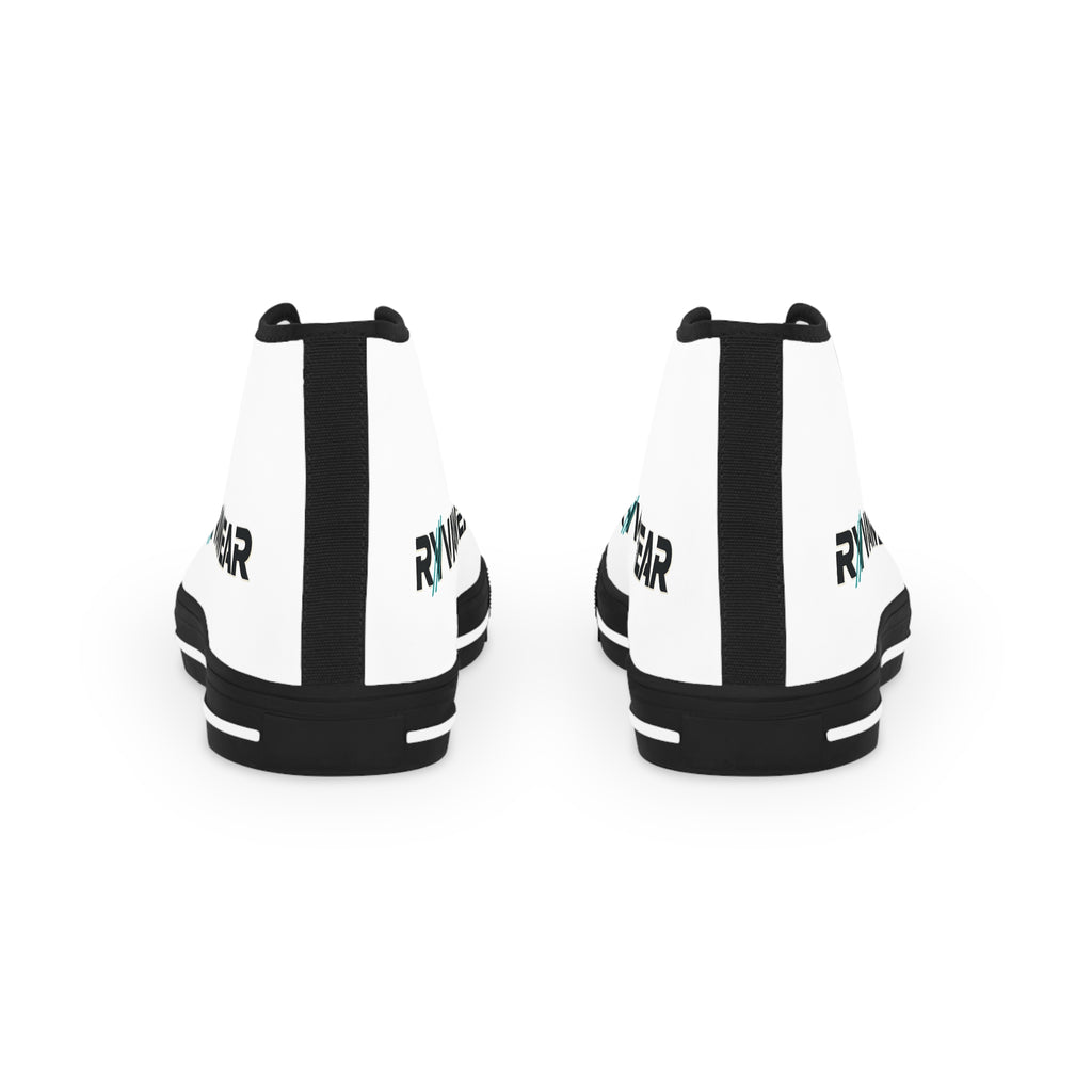 High Top Sneakers — Minimal White Canvas with 'RYWAWEAR' Side Logo