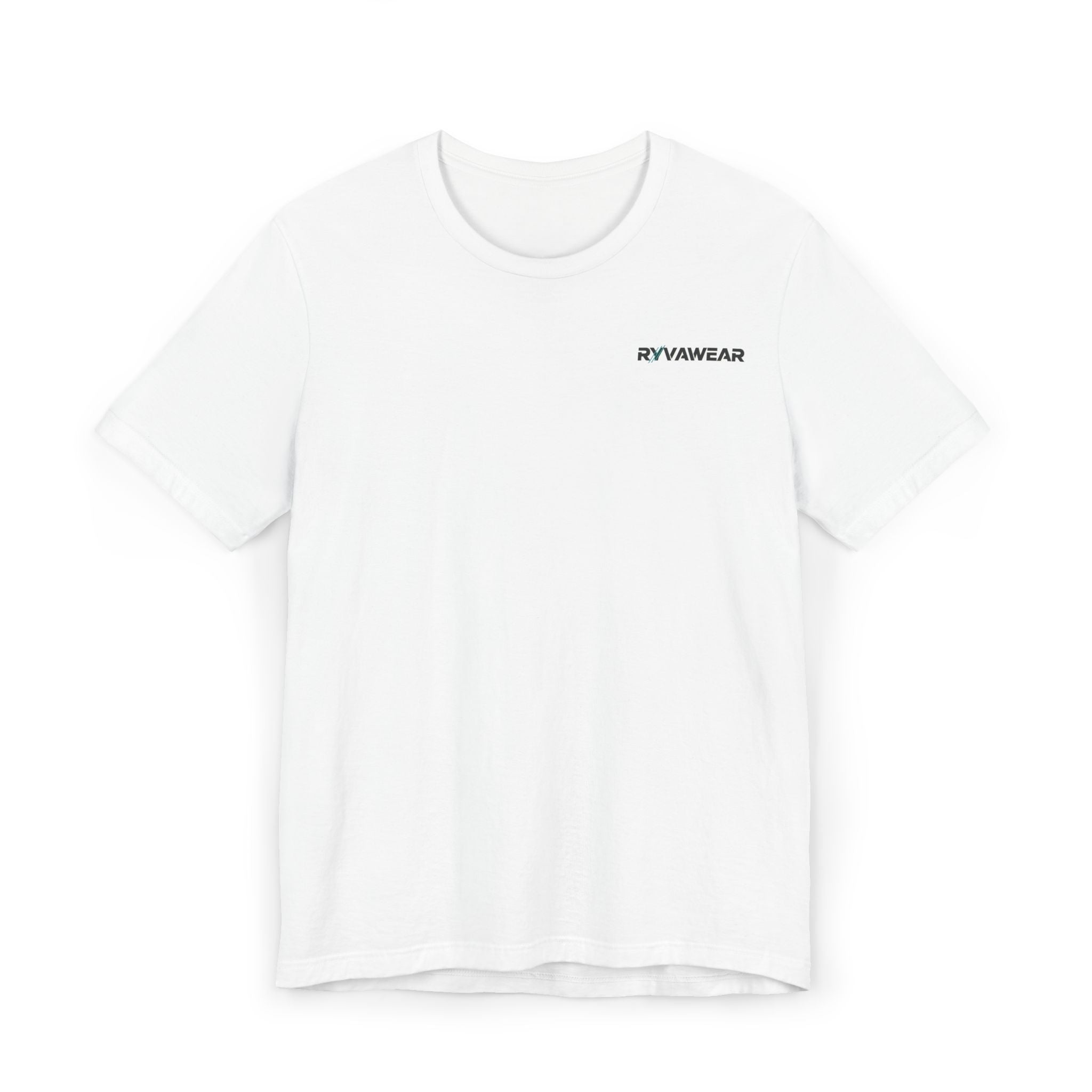 Minimal 'RYVANAWEAR' Logo T-Shirt — White Casual Crewneck
