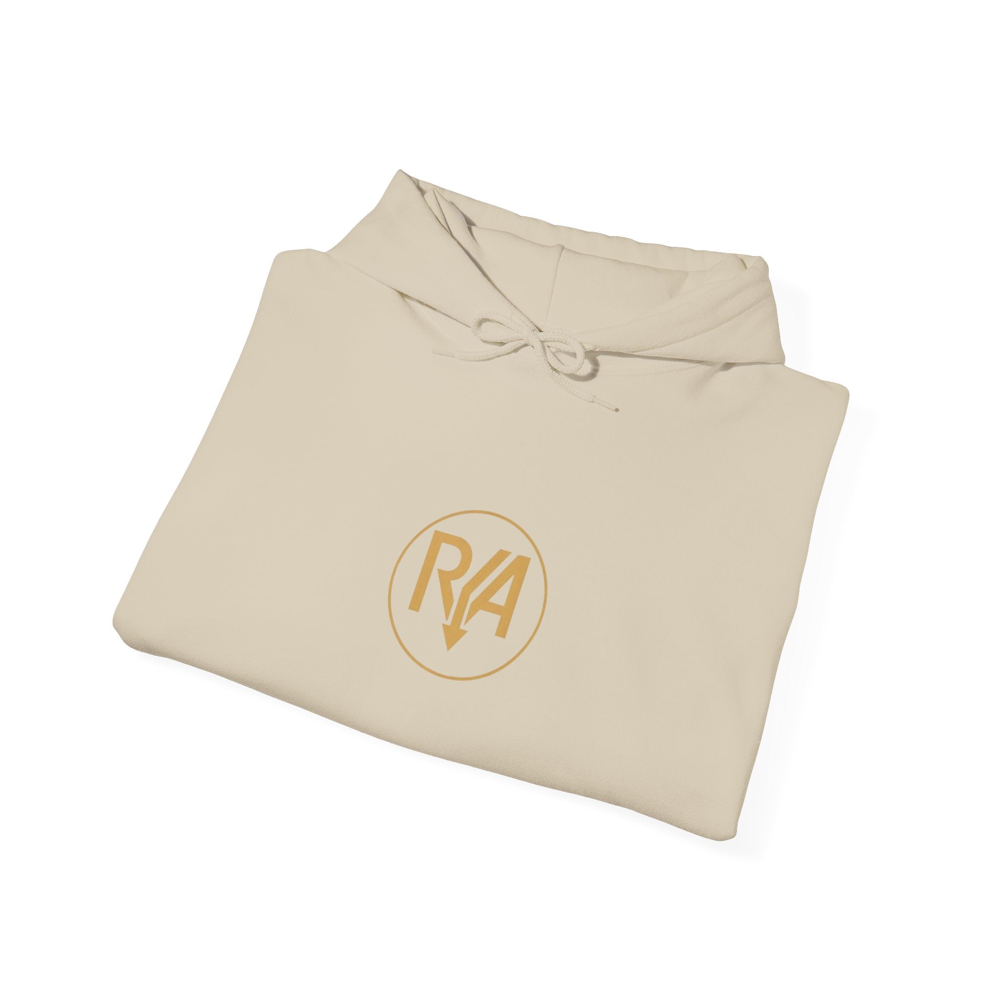 Love Graphic Hoodie — Minimal White Pullover with Gold Logo