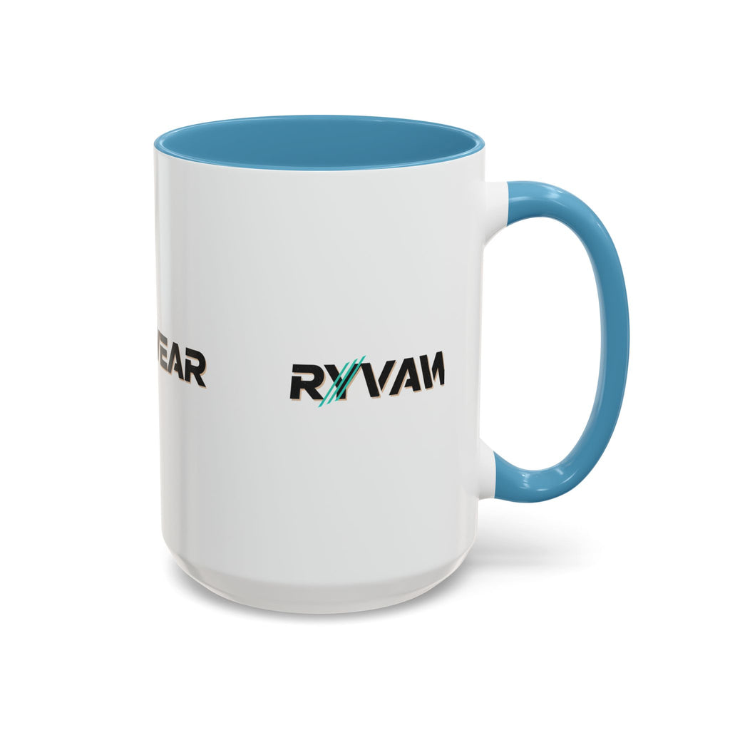 RyvaWear Logo Accent Coffee Mug — Black-Trim Ceramic Coffee Cup (11/15oz)
