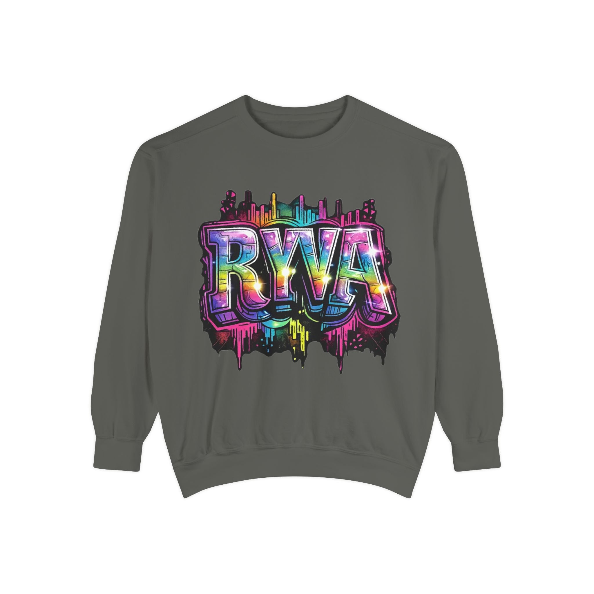 RVA Rainbow Graffiti Sweatshirt — Vibrant Richmond City Pullover