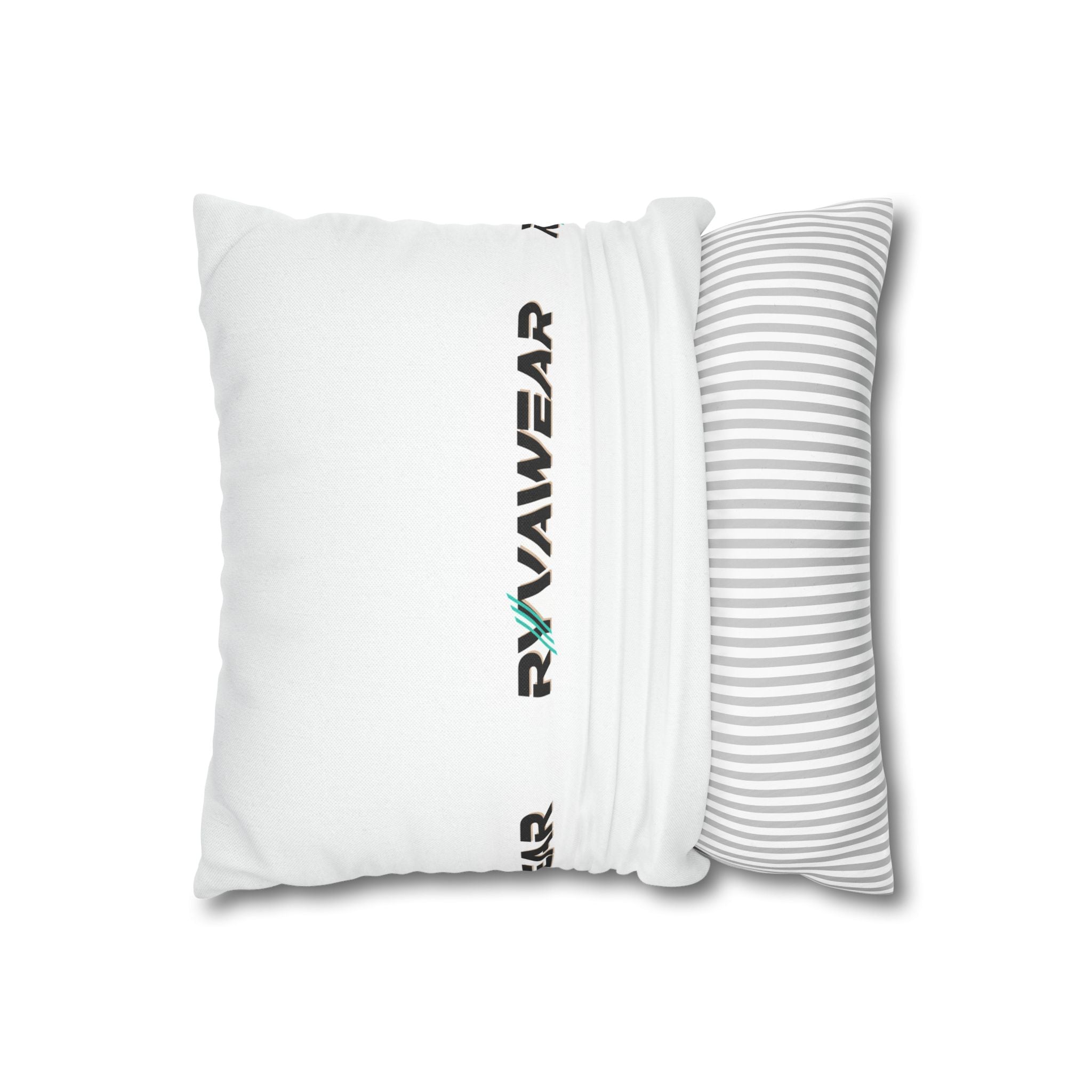 RVVAWEAR Logo Spun Polyester Square Pillowcase — Modern Branded Throw Pillow Cover