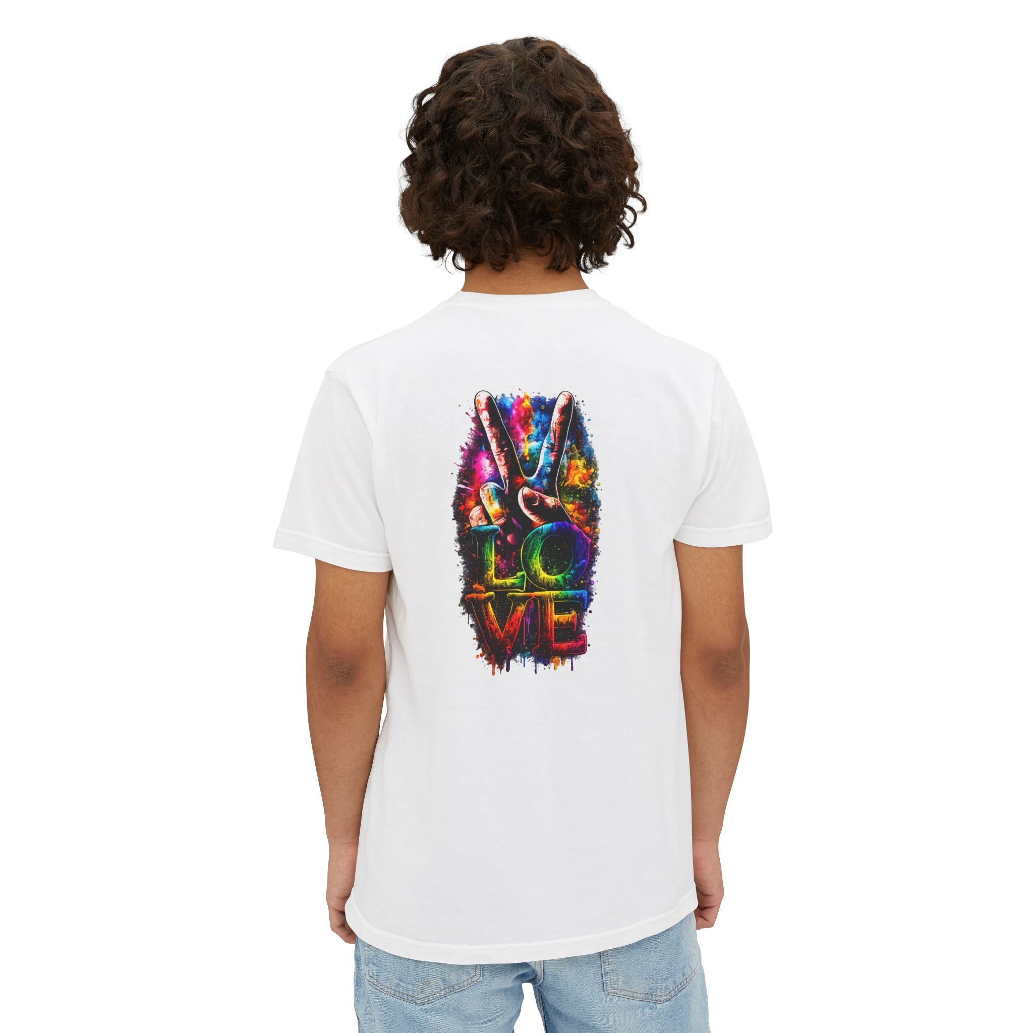 Peace & Love Pocket T-Shirt — Tie-Dye Peace Sign Graphic Tee