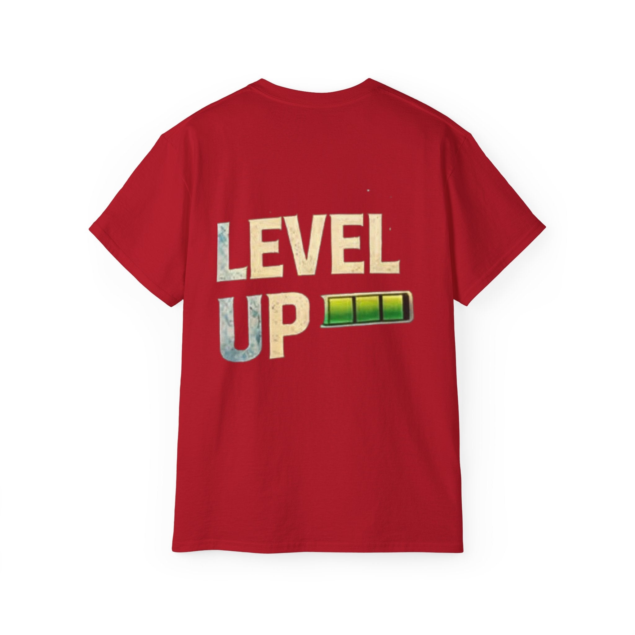 Level Up Tee — "LEVEL UP" Battery Progress Graphic T-Shirt