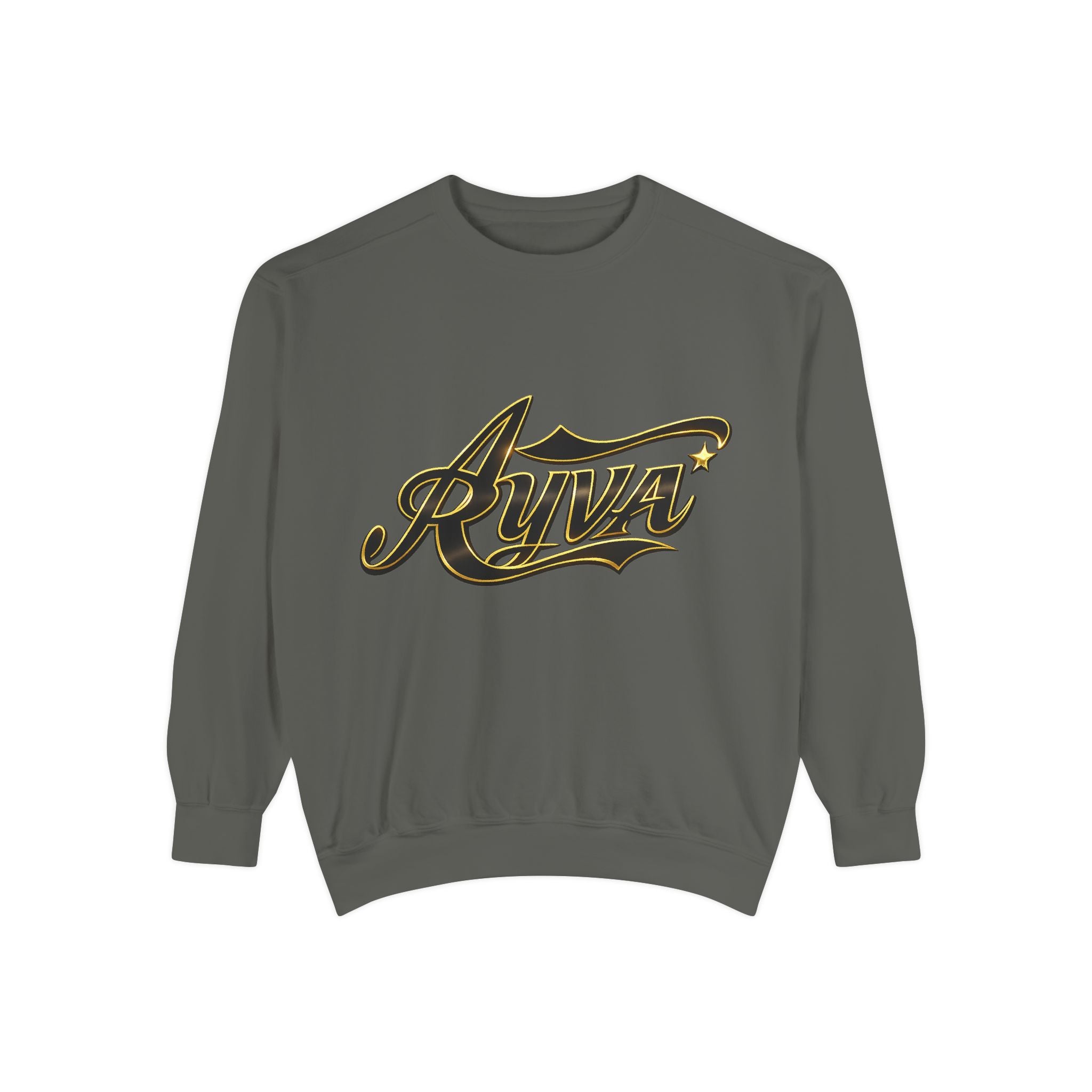 Riva Script Logo Sweatshirt — Vintage Gold Graphic Crewneck