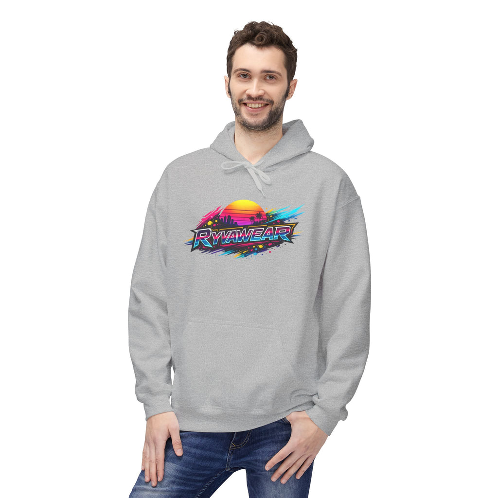Retro Sunset 'Power Core' Hoodie — 80s Vaporwave Graphic Sweatshirt