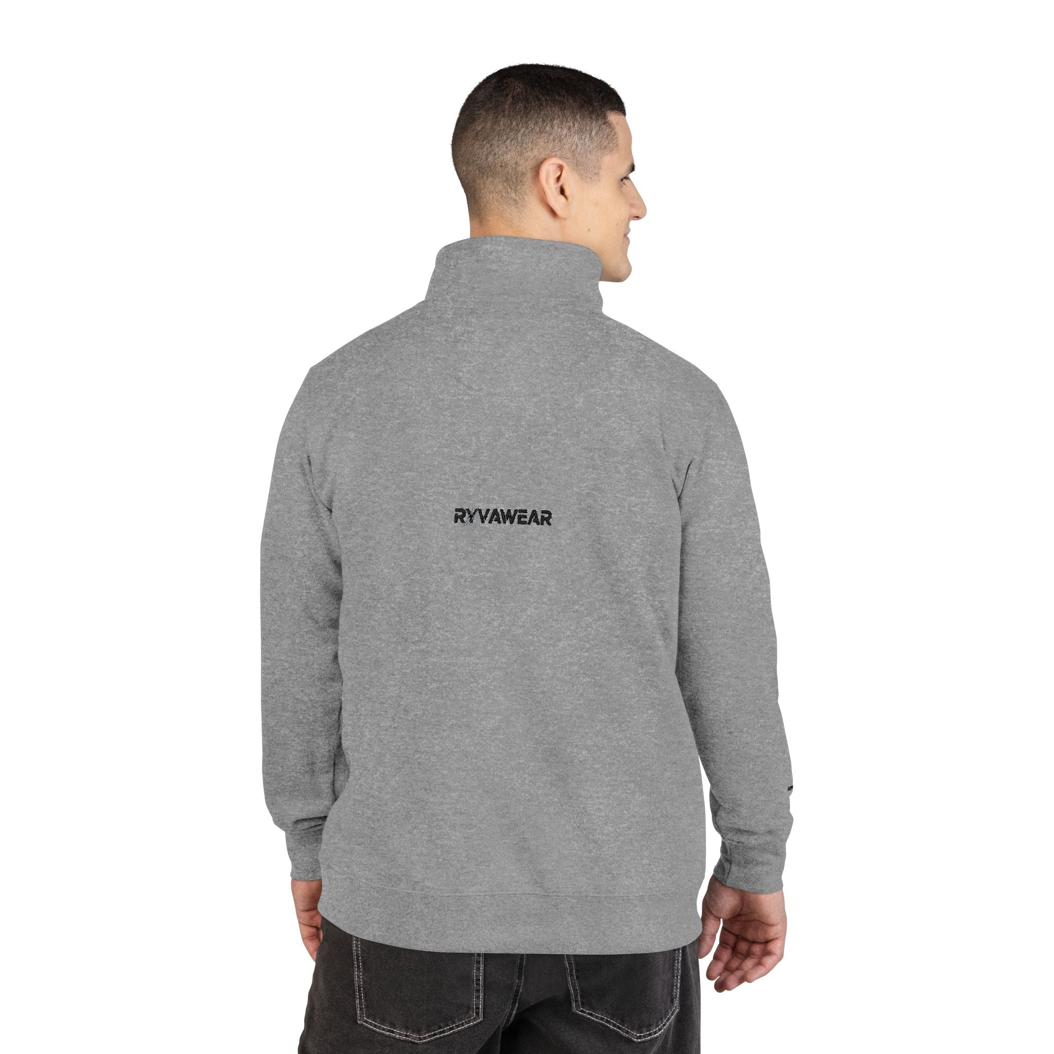 Embroidered Fleece Pullover – Minimal Logo Quarter-Zip Sweatshirt