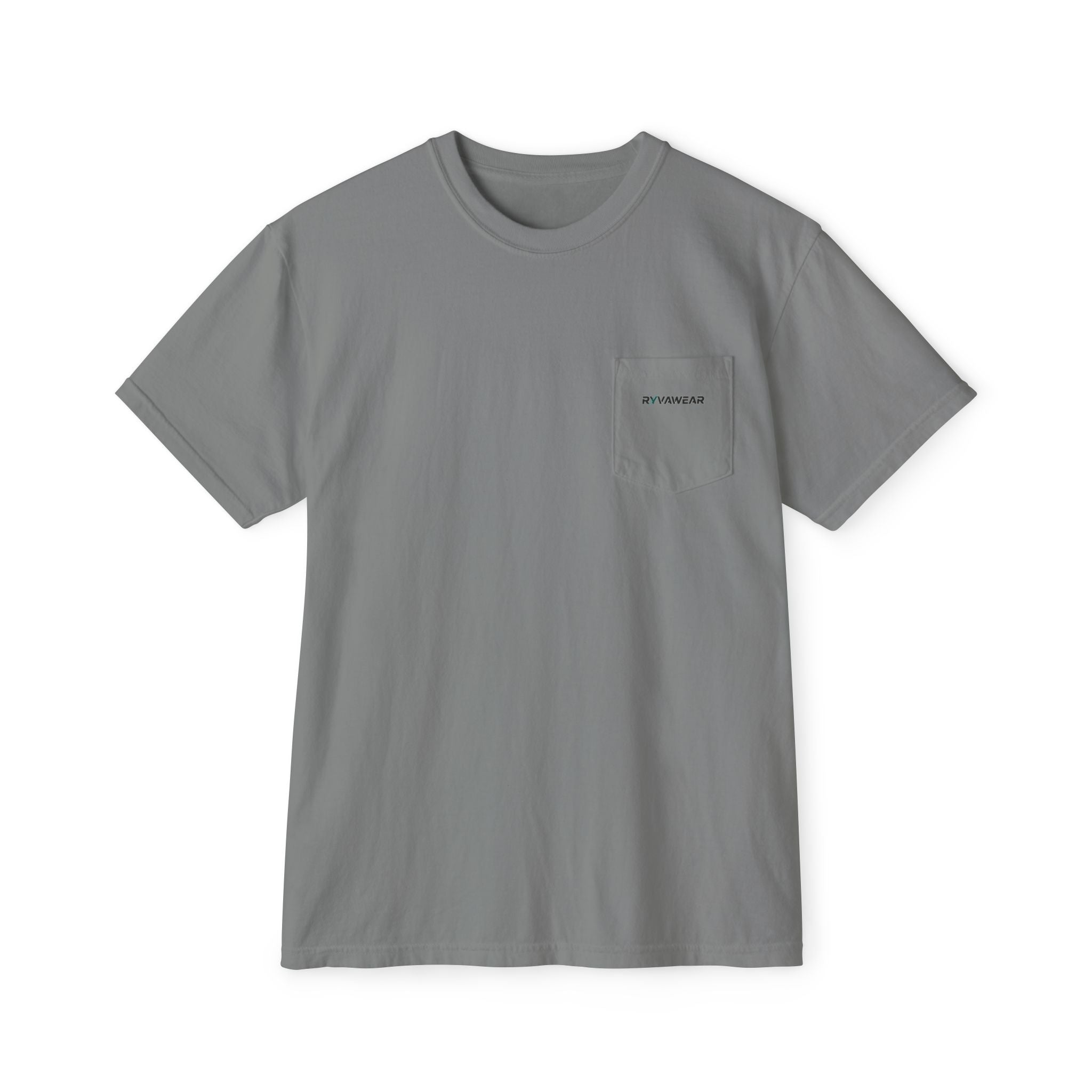Minimal Pocket T‑Shirt — Subtle Text Chest Pocket Tee