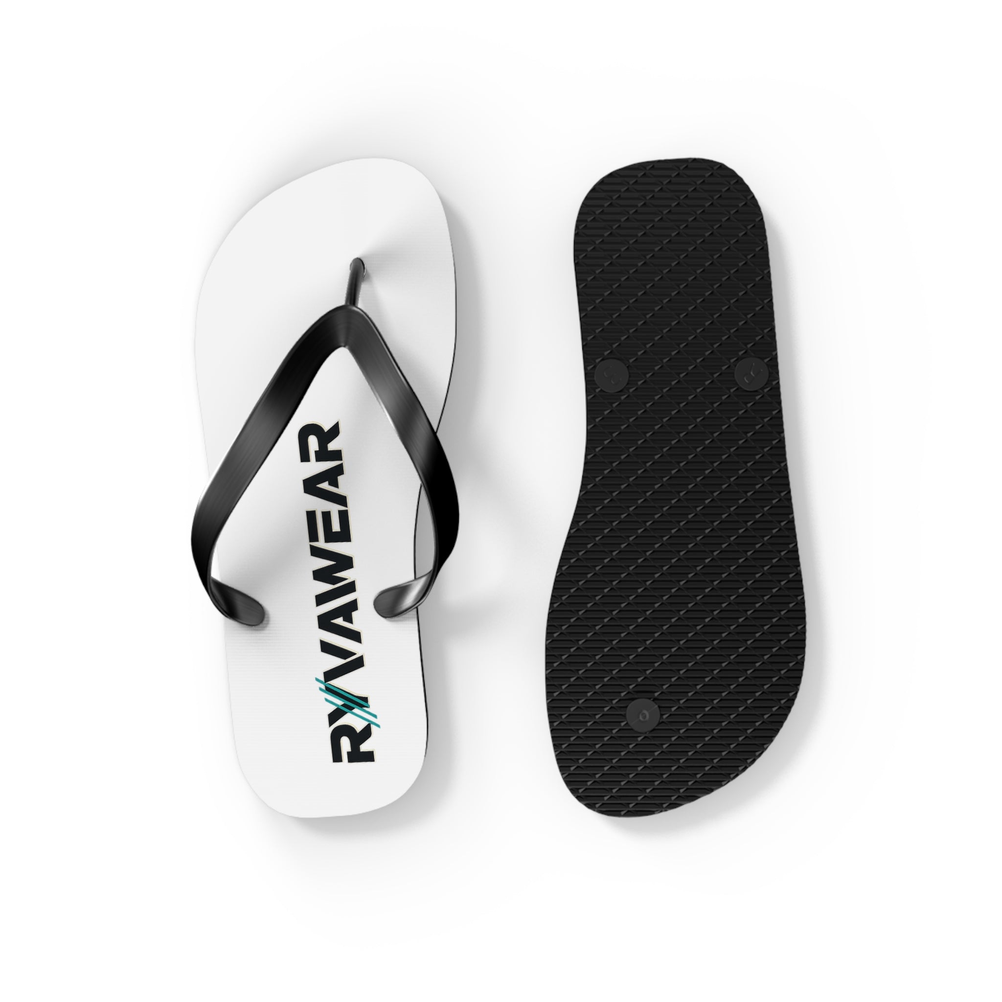 RYVIAWEAR Logo Flip Flops — Casual Beach Sandals with Branded Print
