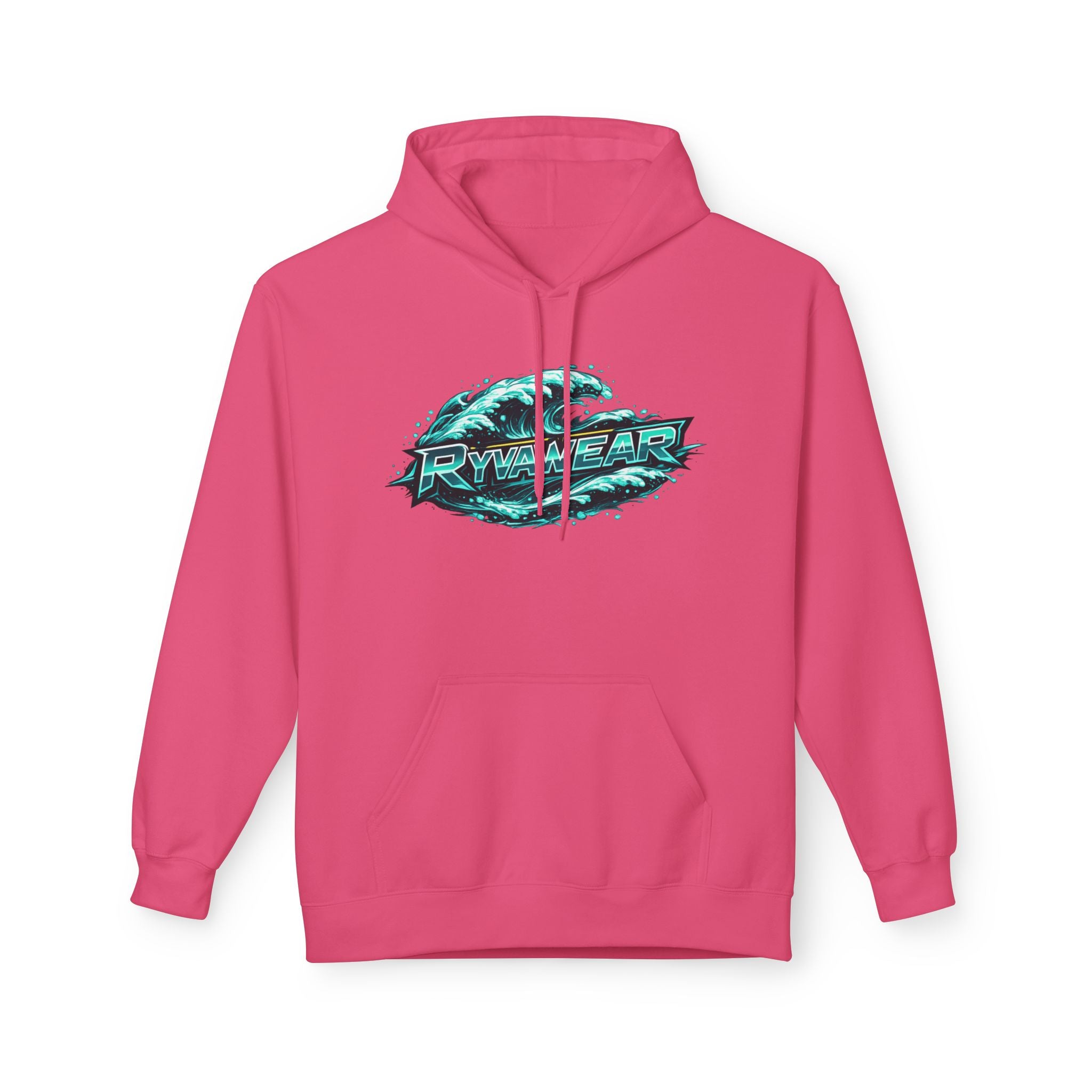 Hoodie — Retro Teal 'Rivestar' Surf Wave Logo Pullover