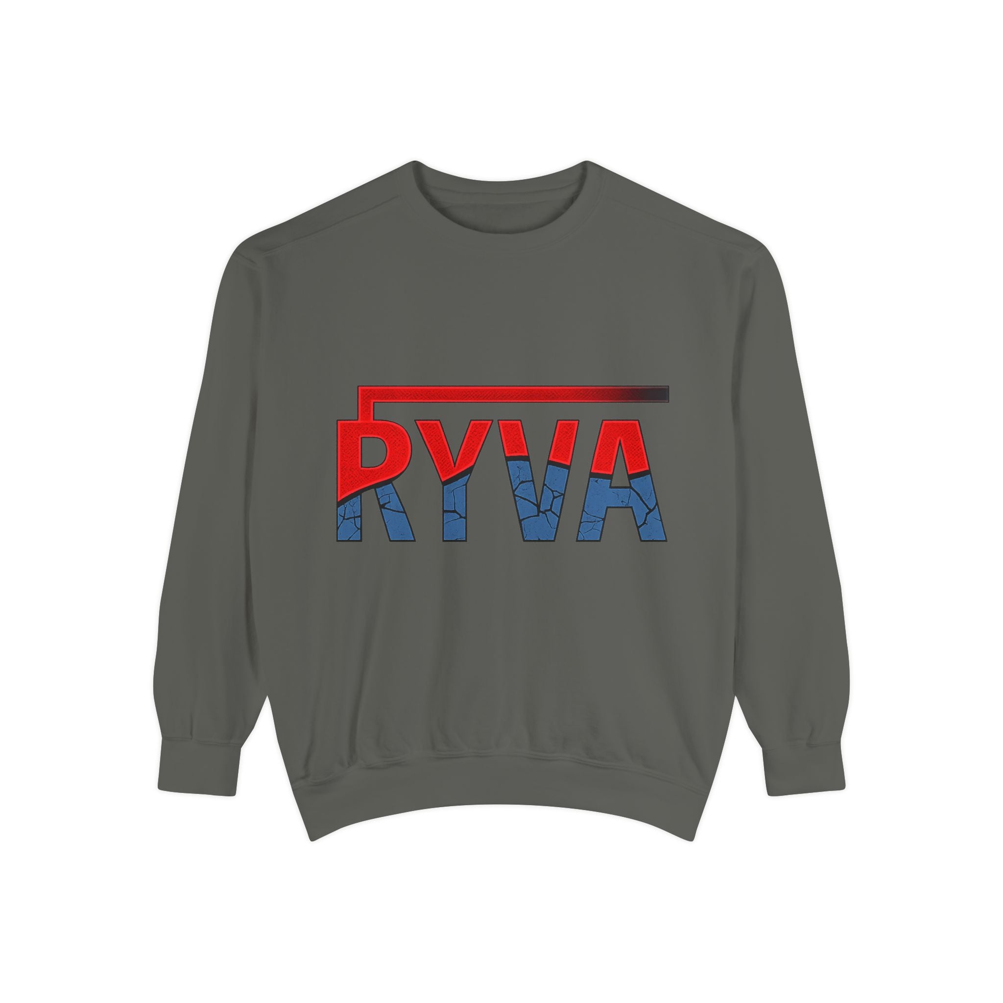 RYVA Logo Sweatshirt — Vintage Red & Blue Graphic Crewneck