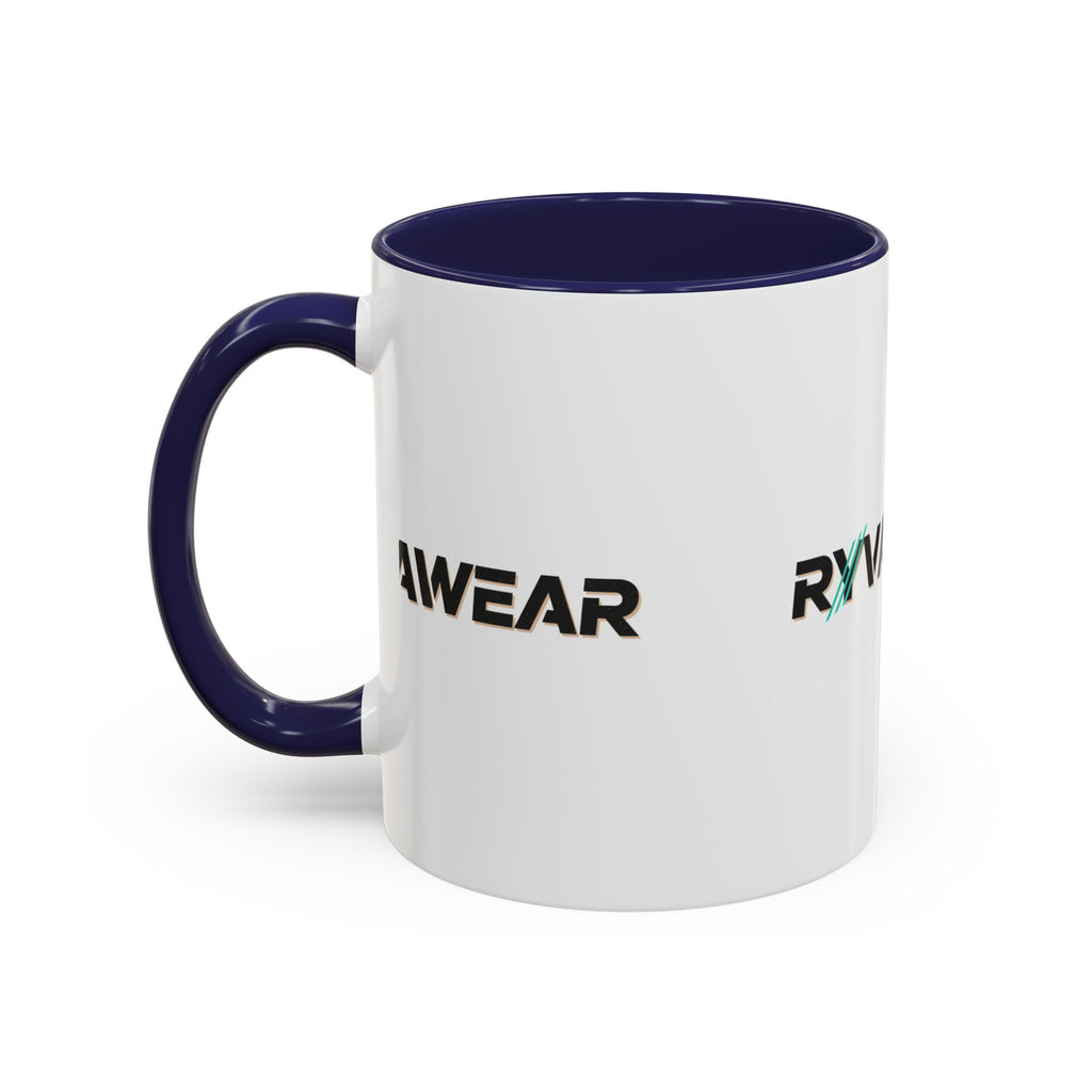 RyvaWear Logo Accent Coffee Mug — Black-Trim Ceramic Coffee Cup (11/15oz)