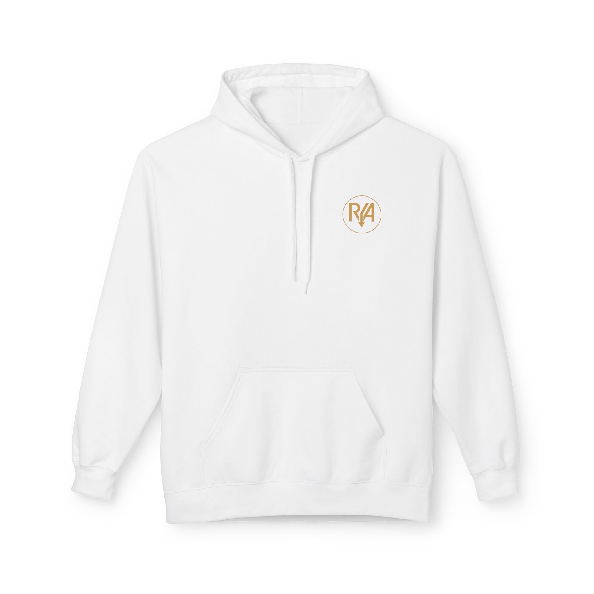 Minimal Monogram Hoodie — Gold R/A Chest Logo
