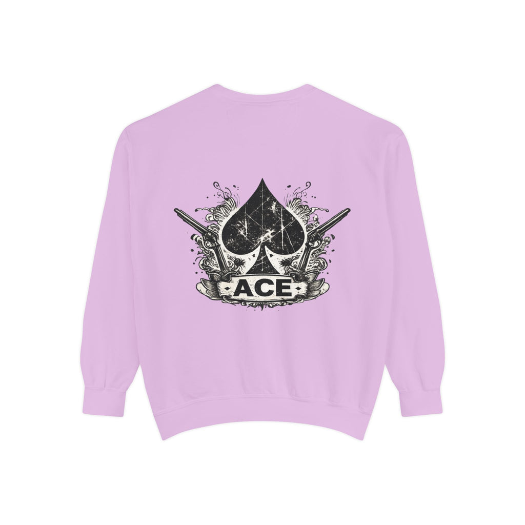 Ace Spade Sweatshirt — Distressed Playing Card Logo Crewneck