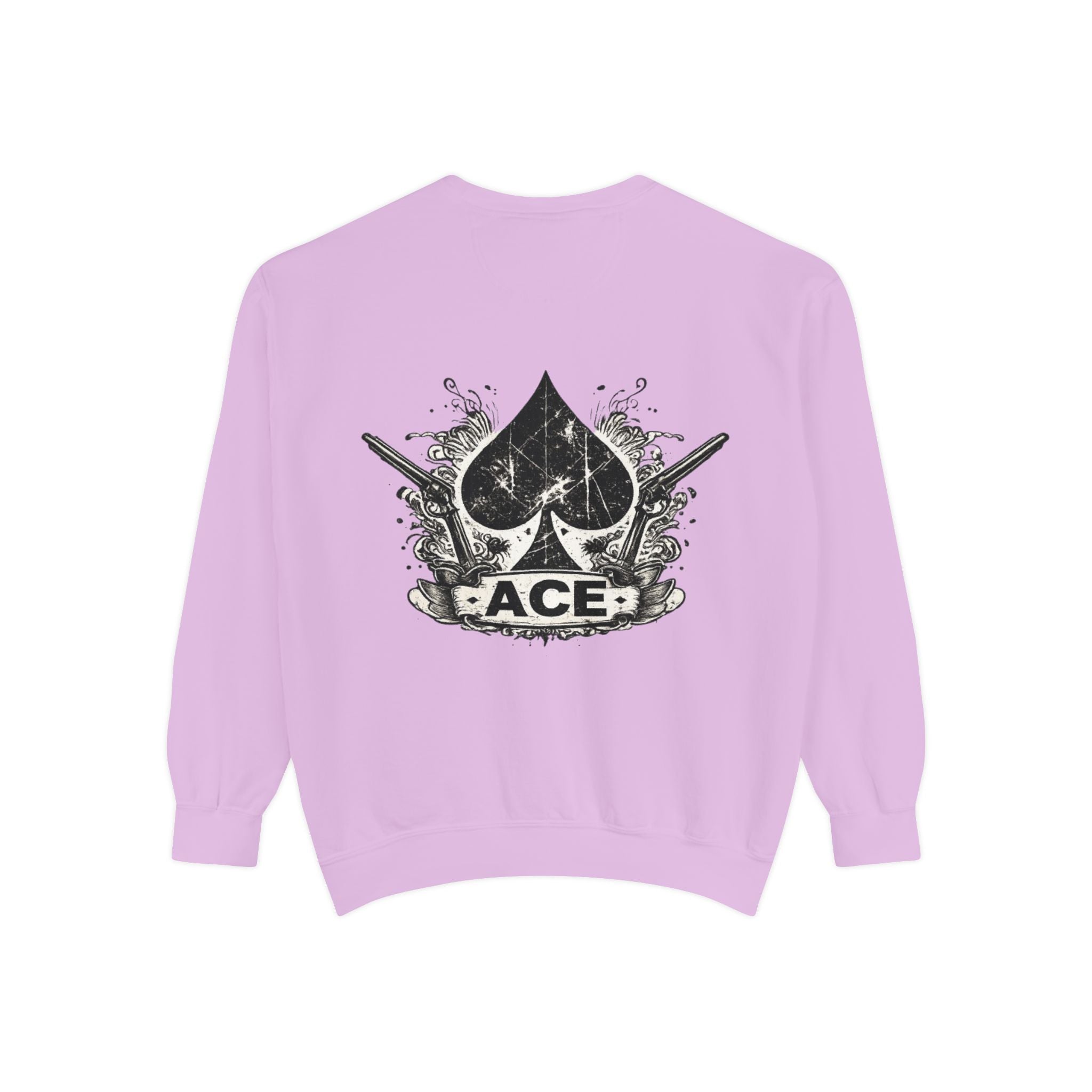 Ace Spade Sweatshirt — Distressed Playing Card Logo Crewneck