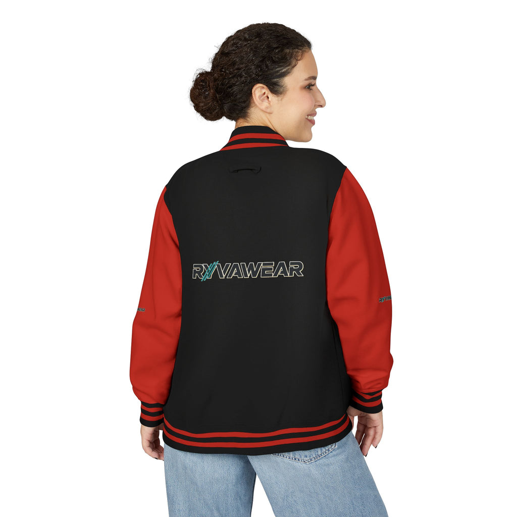 Letterman Jacket — Red & White 'RYVAWEAR' Varsity Bomber