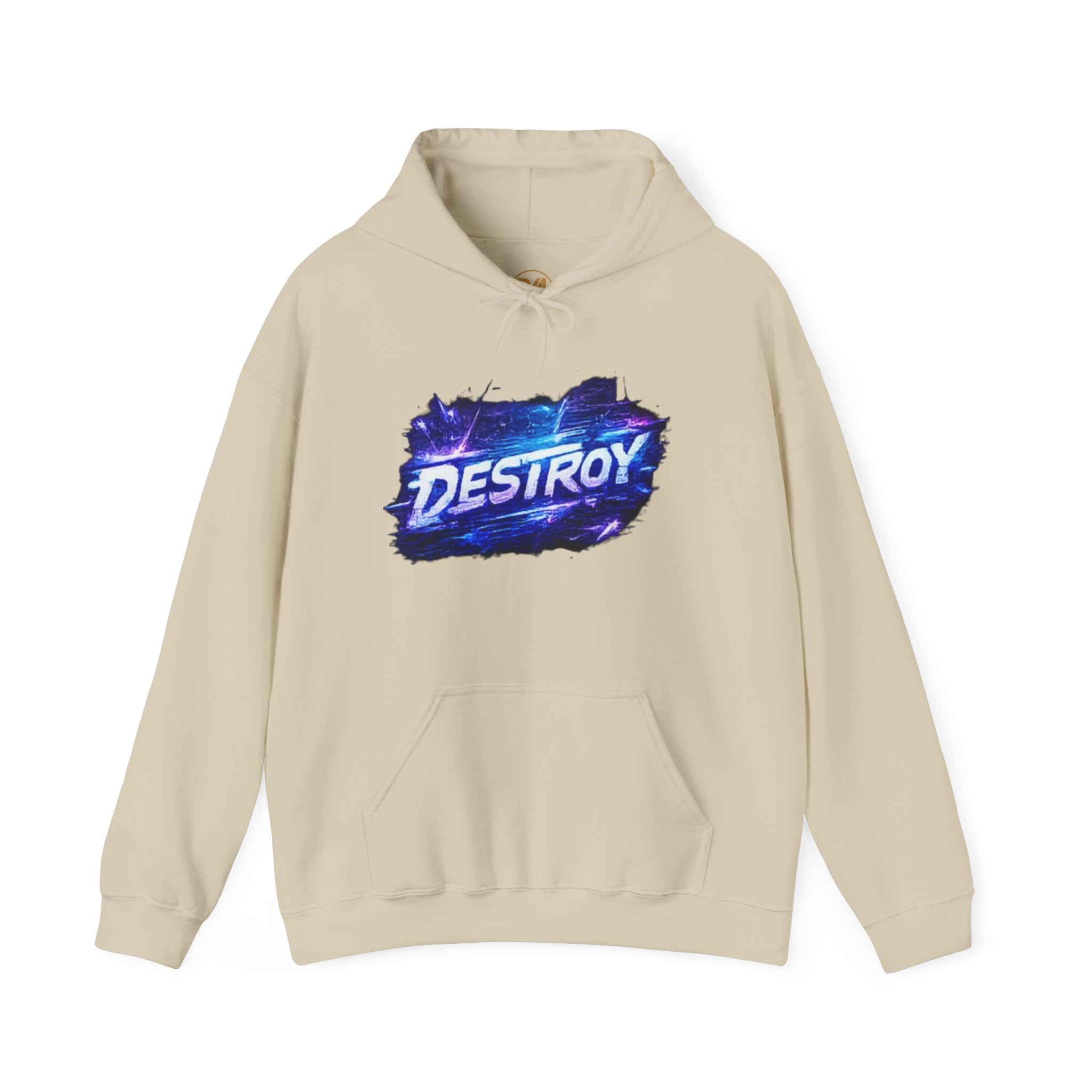 Destroy Graphic Hoodie - Retro Cosmic Brushstroke Pullover