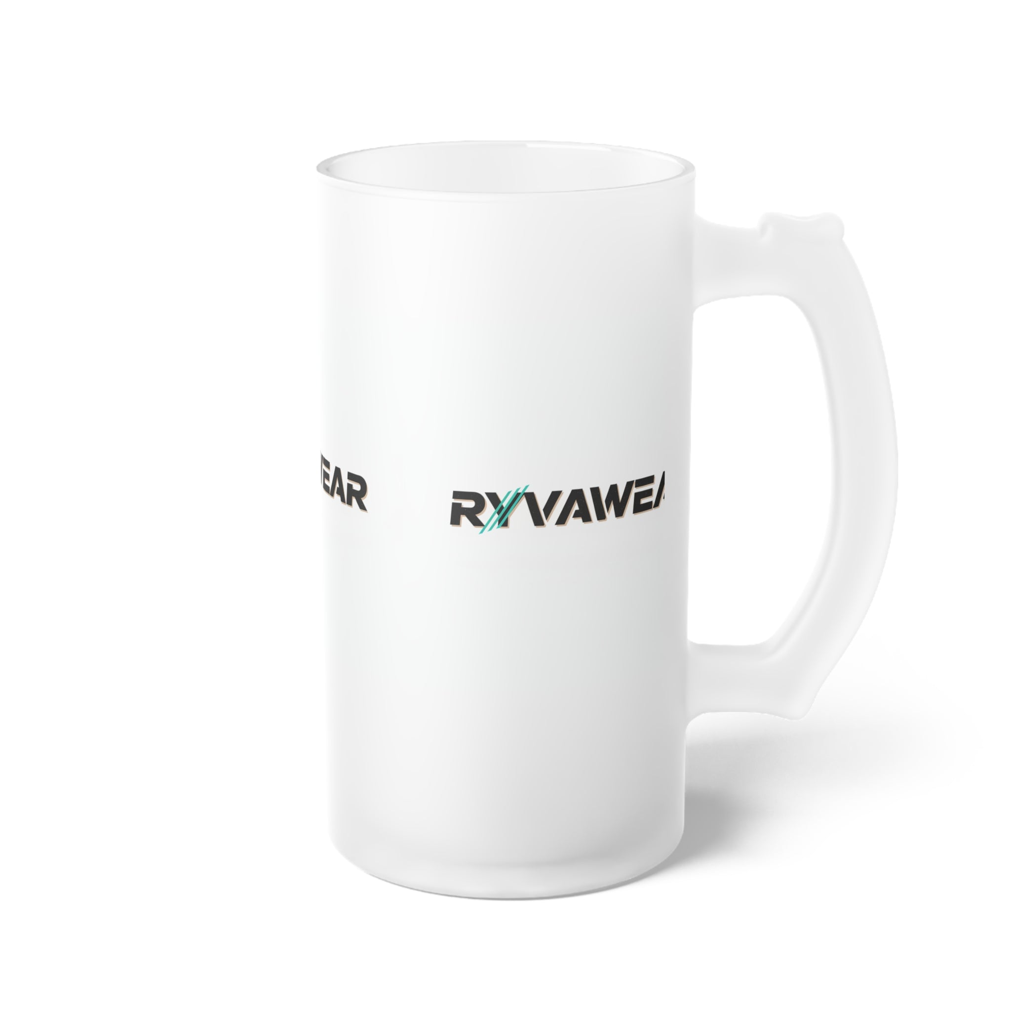 Frosted Glass Beer Mug — RYVAWEAR Logo Frosted Beer Stein for Home Bar & Gifts