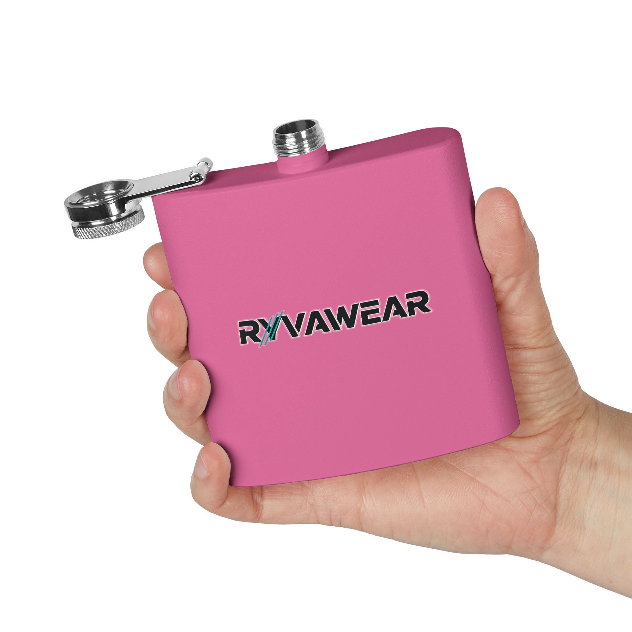 Stainless Steel Flask — 6oz Branded RYVAWEAR Pocket Hip Flask