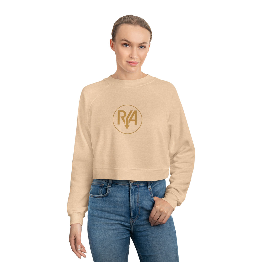 Cropped Pullover — Gold R/A Circle Logo Women's Fleece