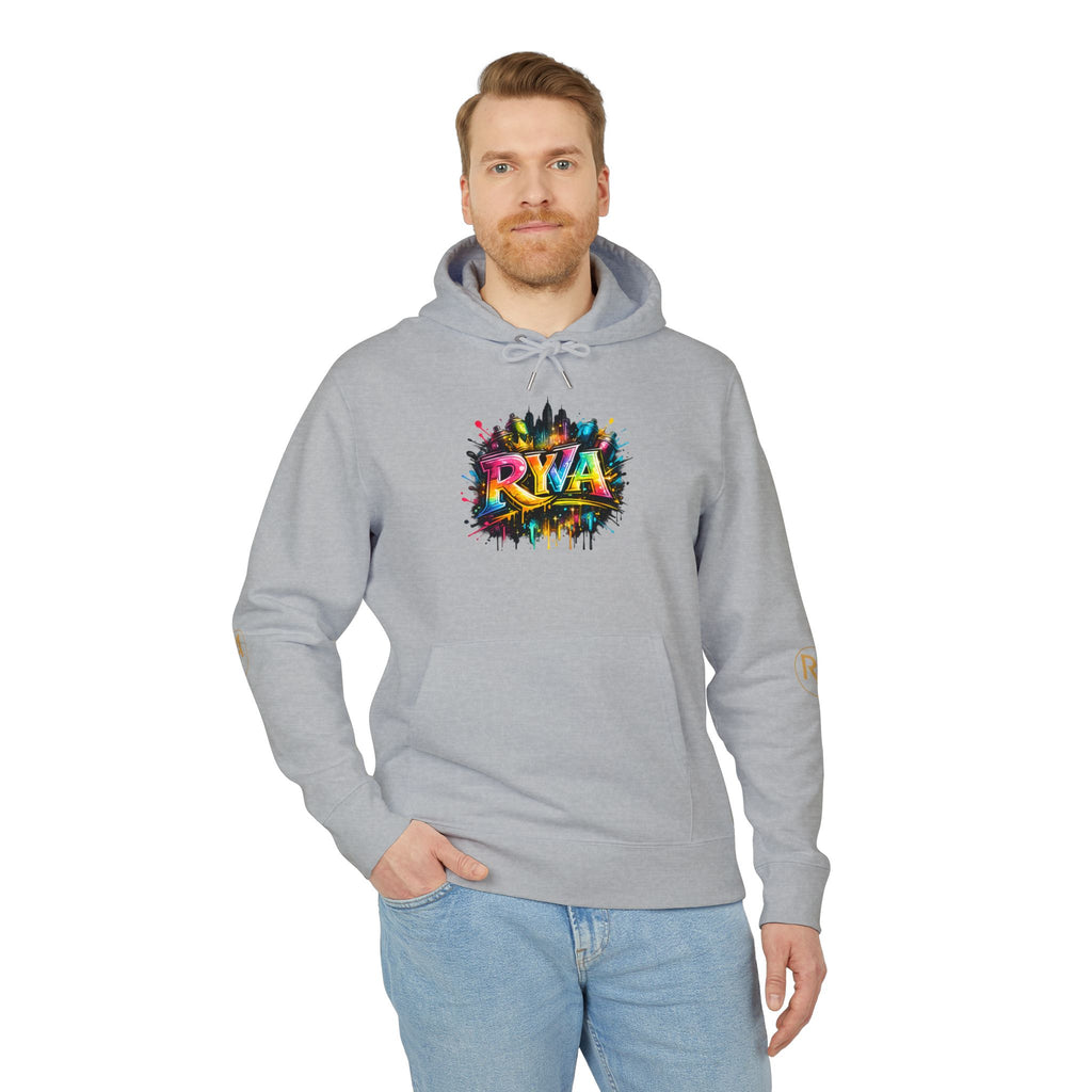 Color Splash RYA Hoodie — Graphic White Pullover with Vibrant Logo