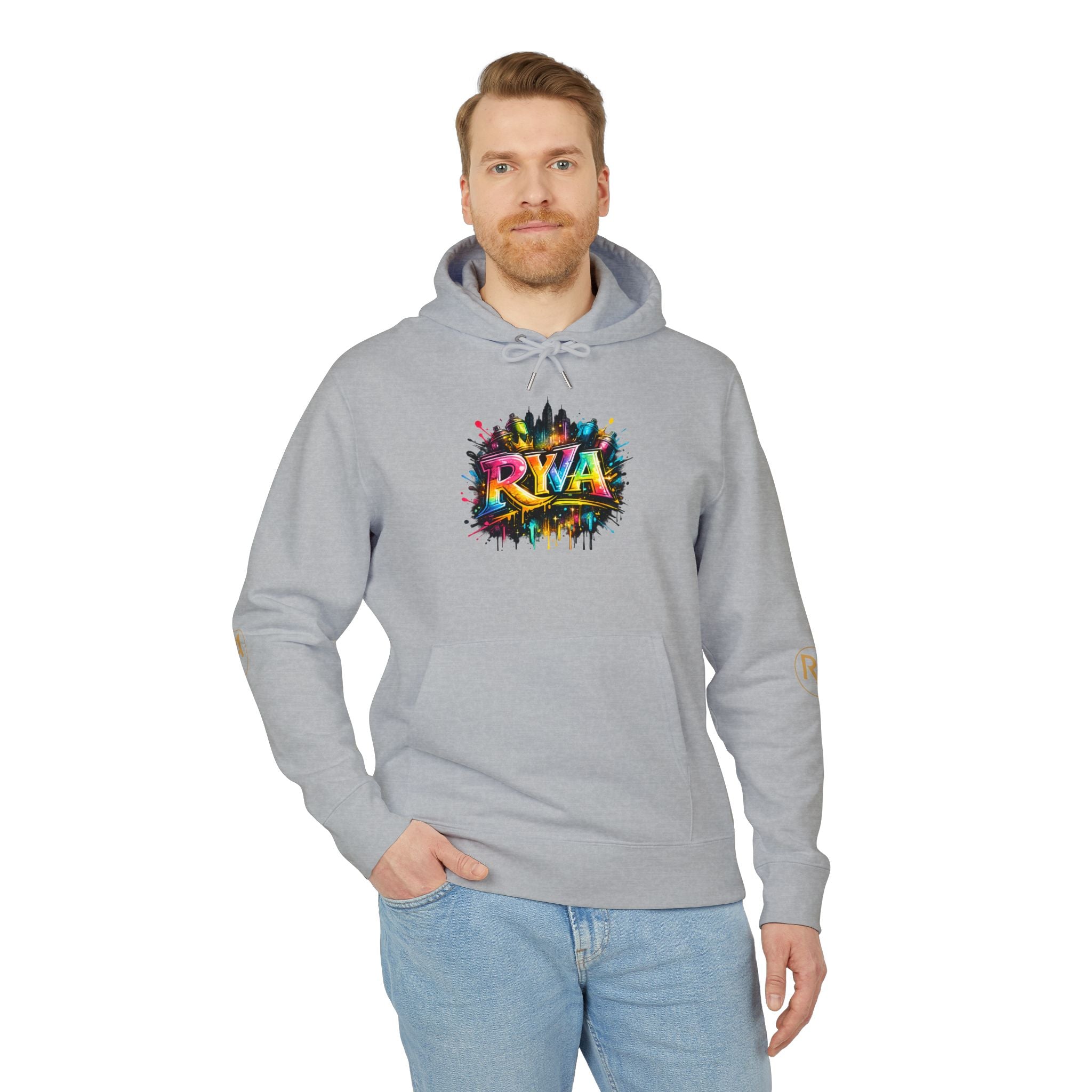 Color Splash RYA Hoodie — Graphic White Pullover with Vibrant Logo