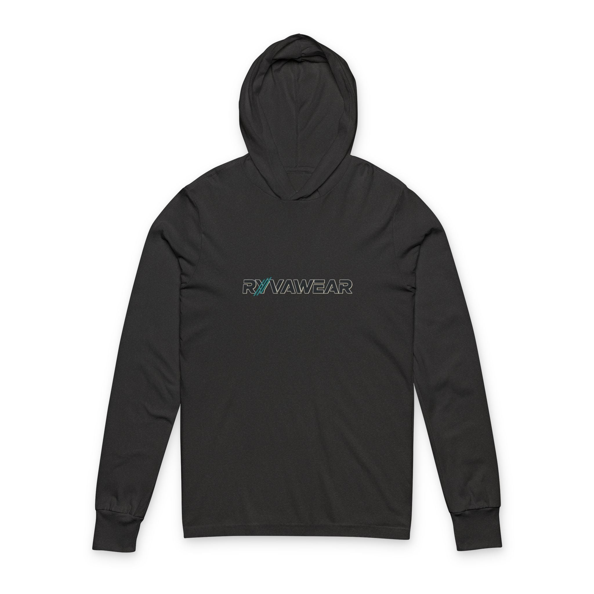 RVVAWEAR Hooded Long Sleeve Tee — Minimal Logo Lightweight Hoodie Tee