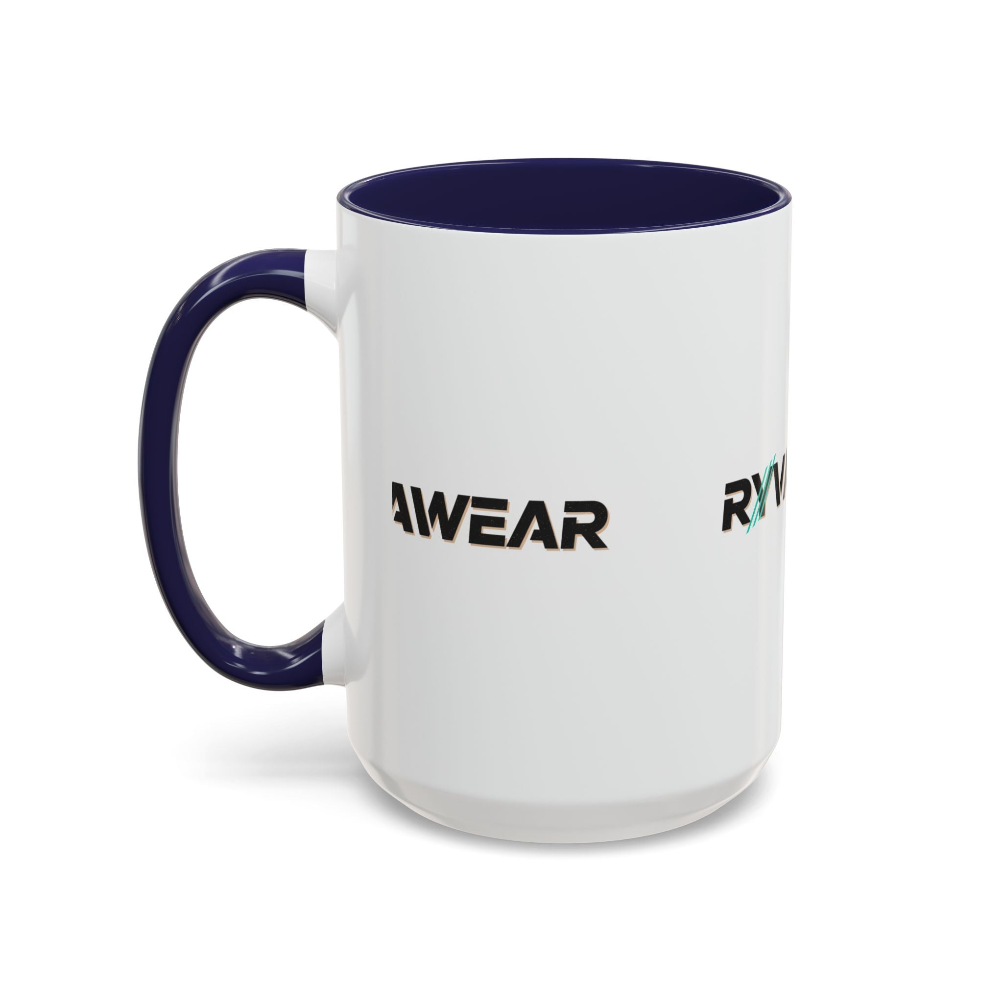 RyvaWear Logo Accent Coffee Mug — Black-Trim Ceramic Coffee Cup (11/15oz)