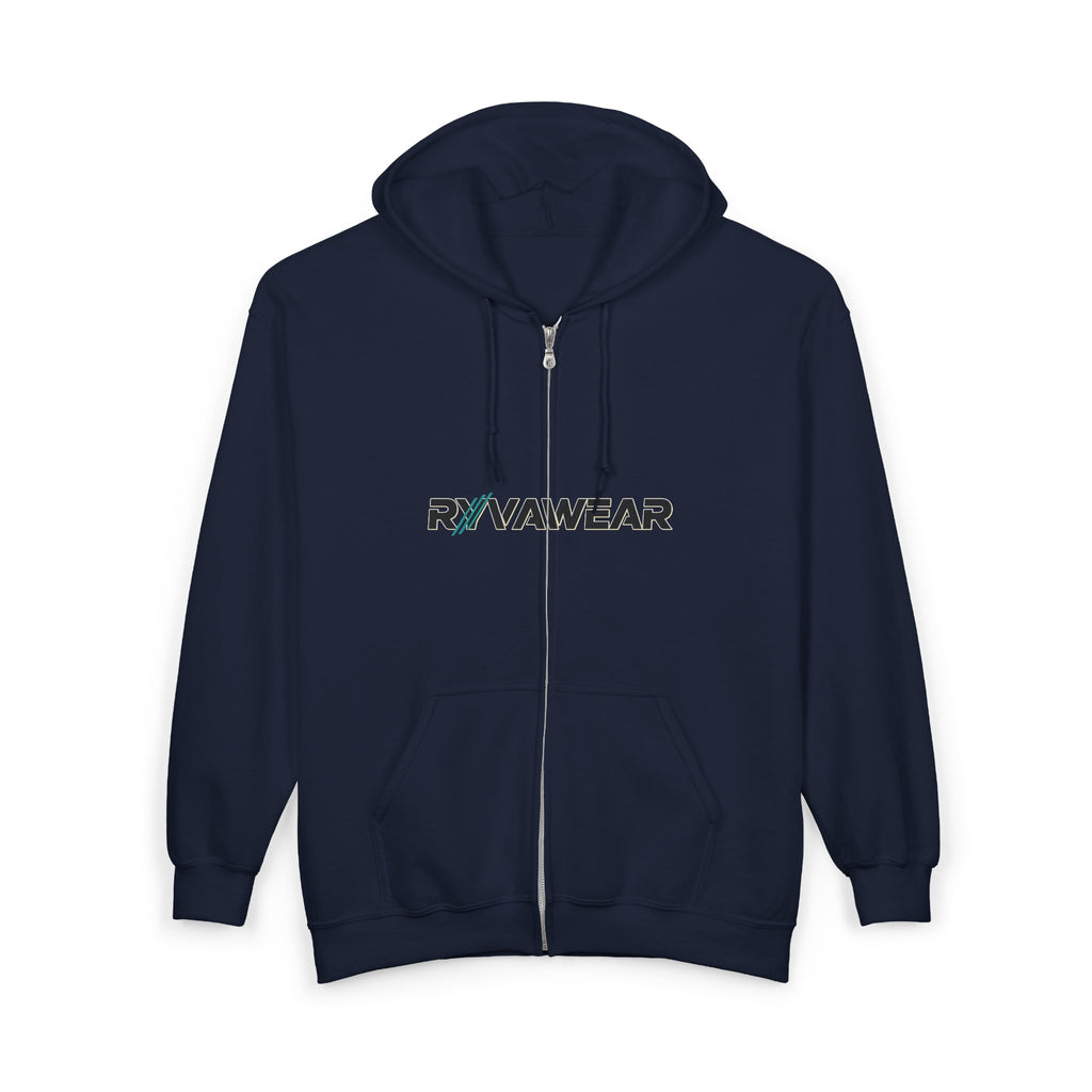 RyvaWear Logo Zip Hoodie — Black Full-Zip Hooded Sweatshirt