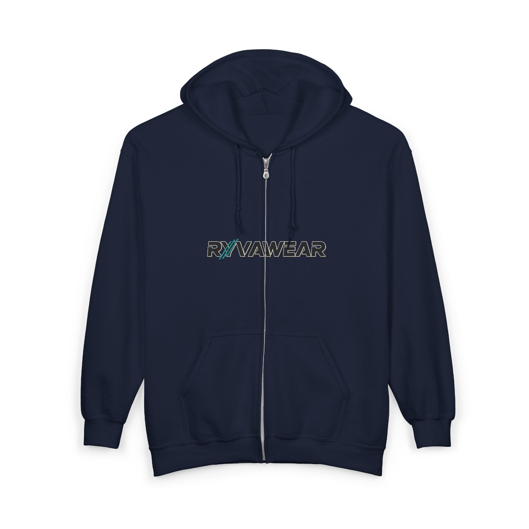 RyvaWear Logo Zip Hoodie — Black Full-Zip Hooded Sweatshirt