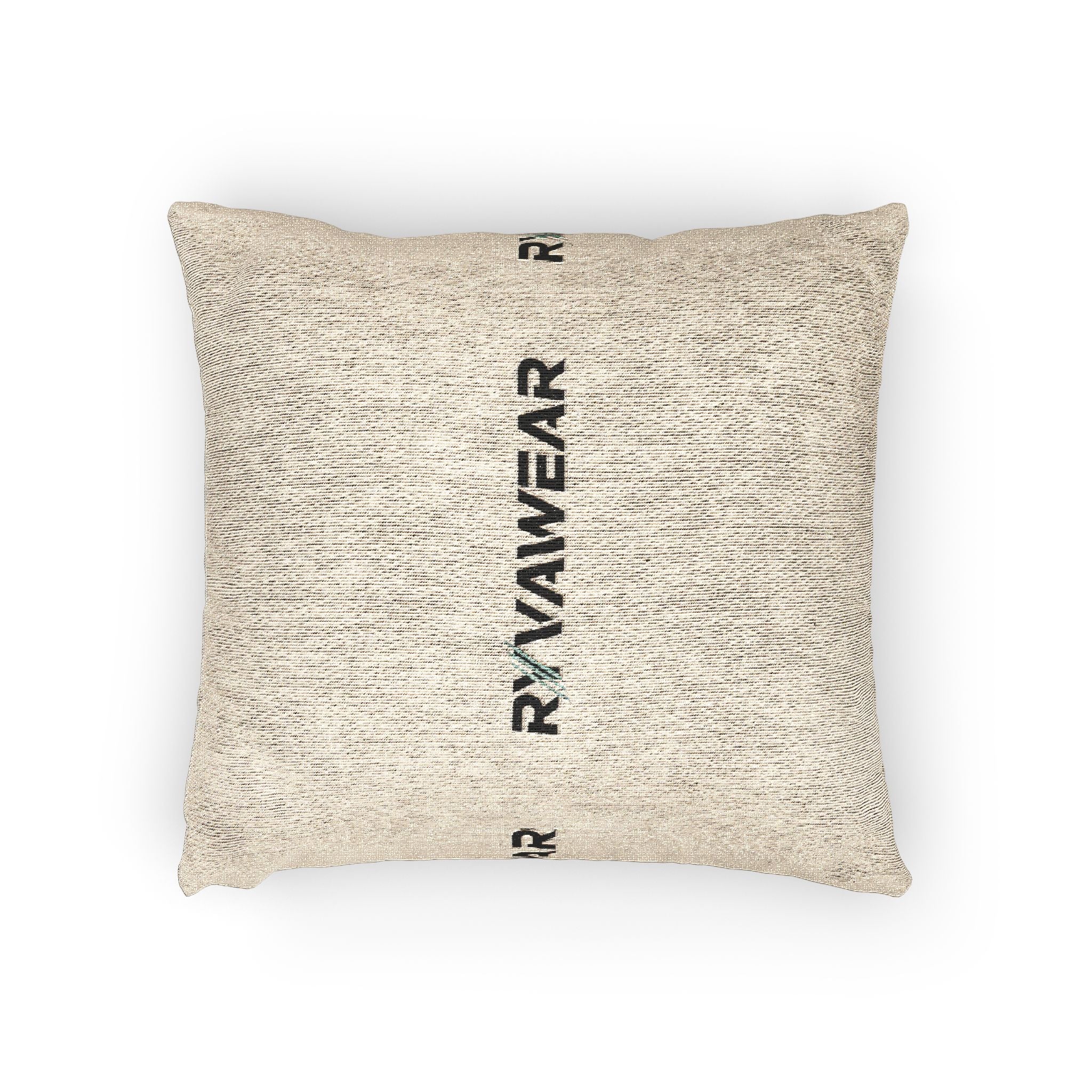 Woven Pillow — Neutral Text Accent Throw Pillow (RYANWEAR)