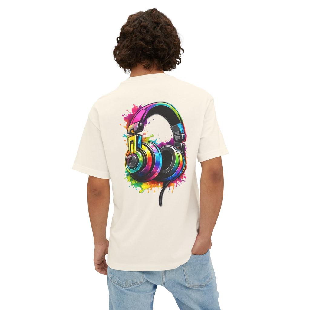 Headphones Graphic Tee - Colorful Splash DJ Music T-Shirt