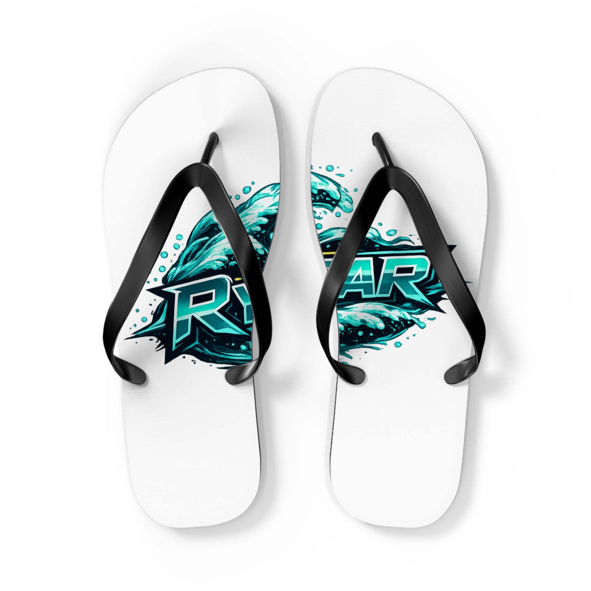 Rider Teal Splash Flip Flops — Graphic Beach Sandals