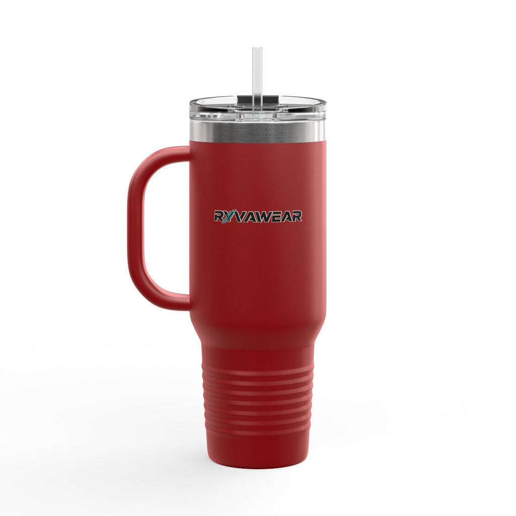 40oz Insulated Travel Mug – Large Vacuum Tumbler with Handle & Straw, Keeps Drinks Hot or Cold