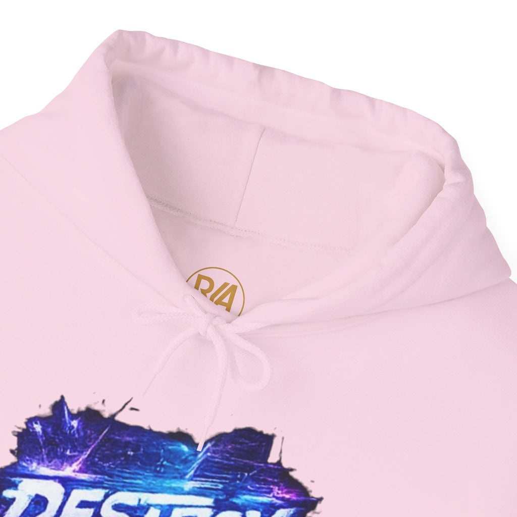 Destroy Graphic Hoodie - Retro Cosmic Brushstroke Pullover