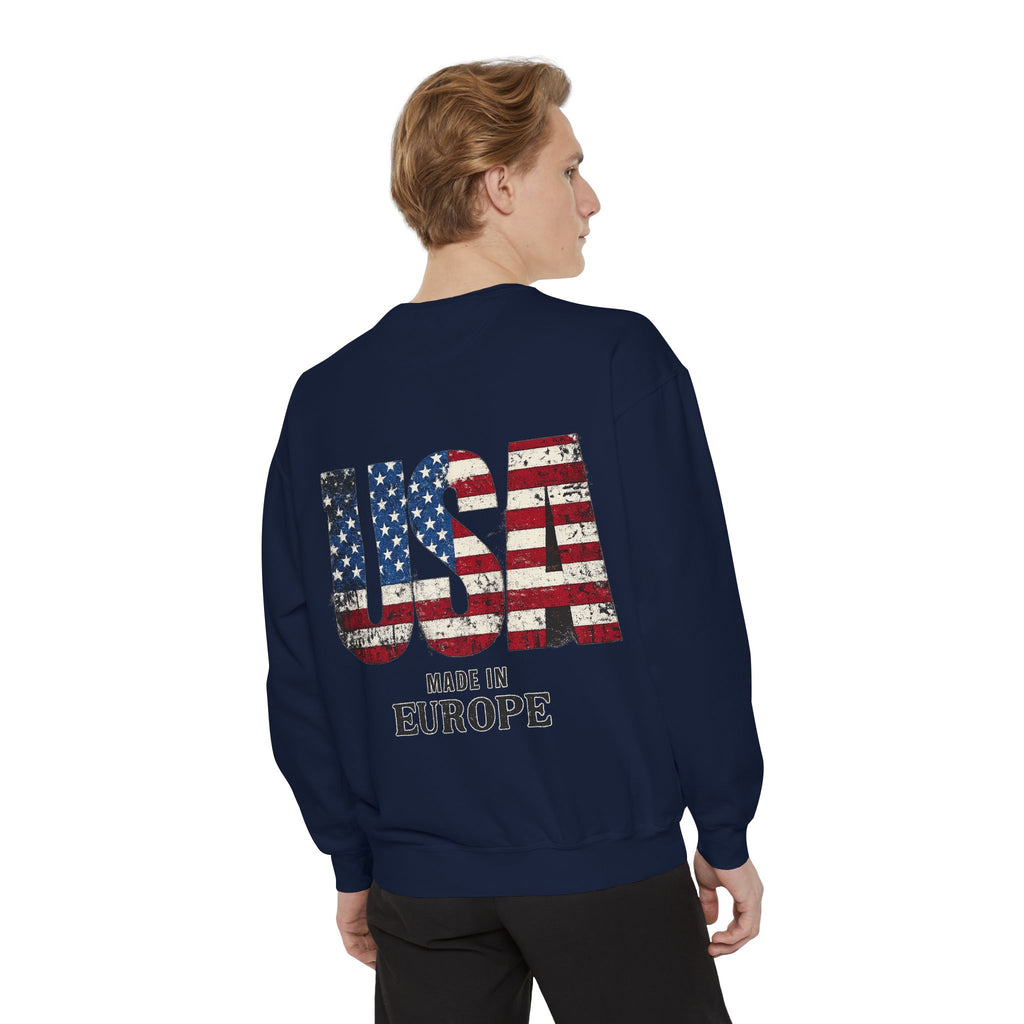 Minimal Monogram Sweatshirt — R14 Chest Logo Crewneck