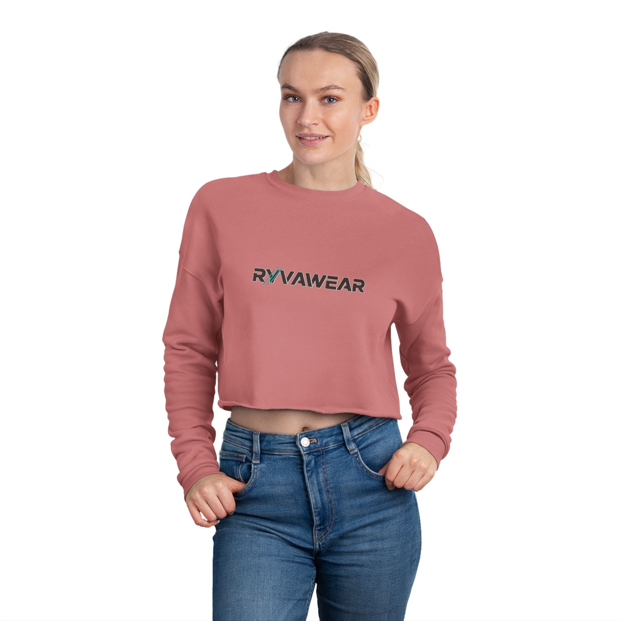 RYVAWEAR Cropped Sweatshirt — Women's Box Logo Casual Crop Top
