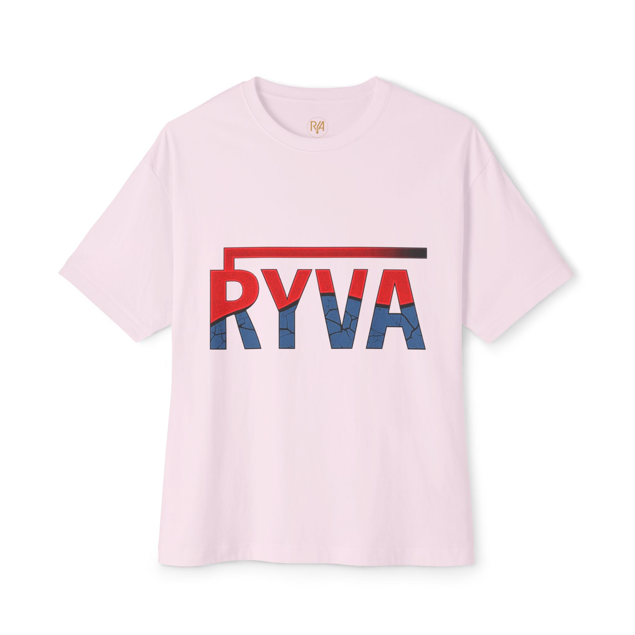 RYVA Graphic Tee — Vintage Red & Blue Logo Boxy Shirt