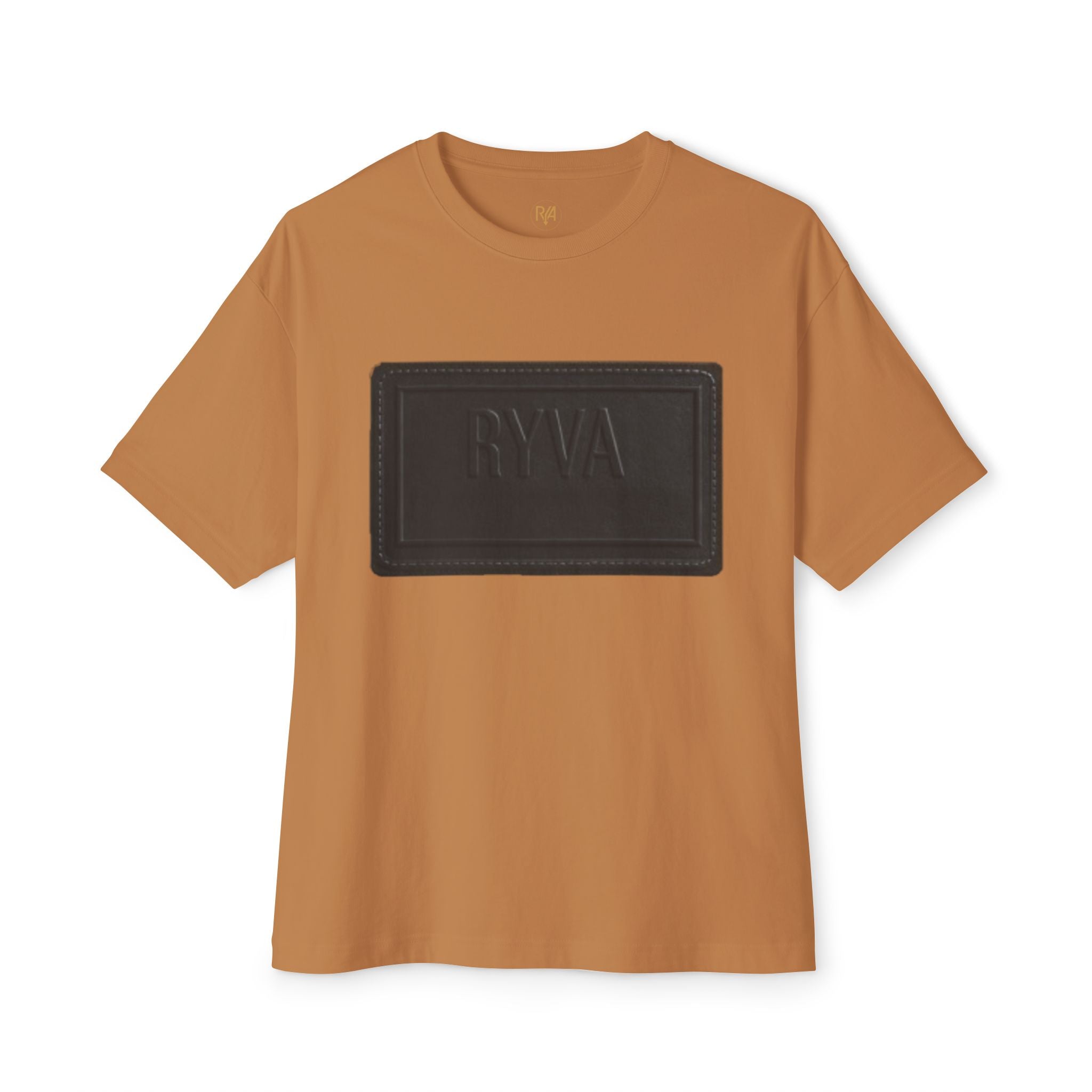 Boxy Tee — Black Embossed 'RVA' Logo Graphic