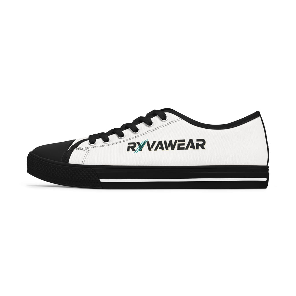 Low Top Sneakers — White 'RYV AWEAR' Side Logo Casual Shoes
