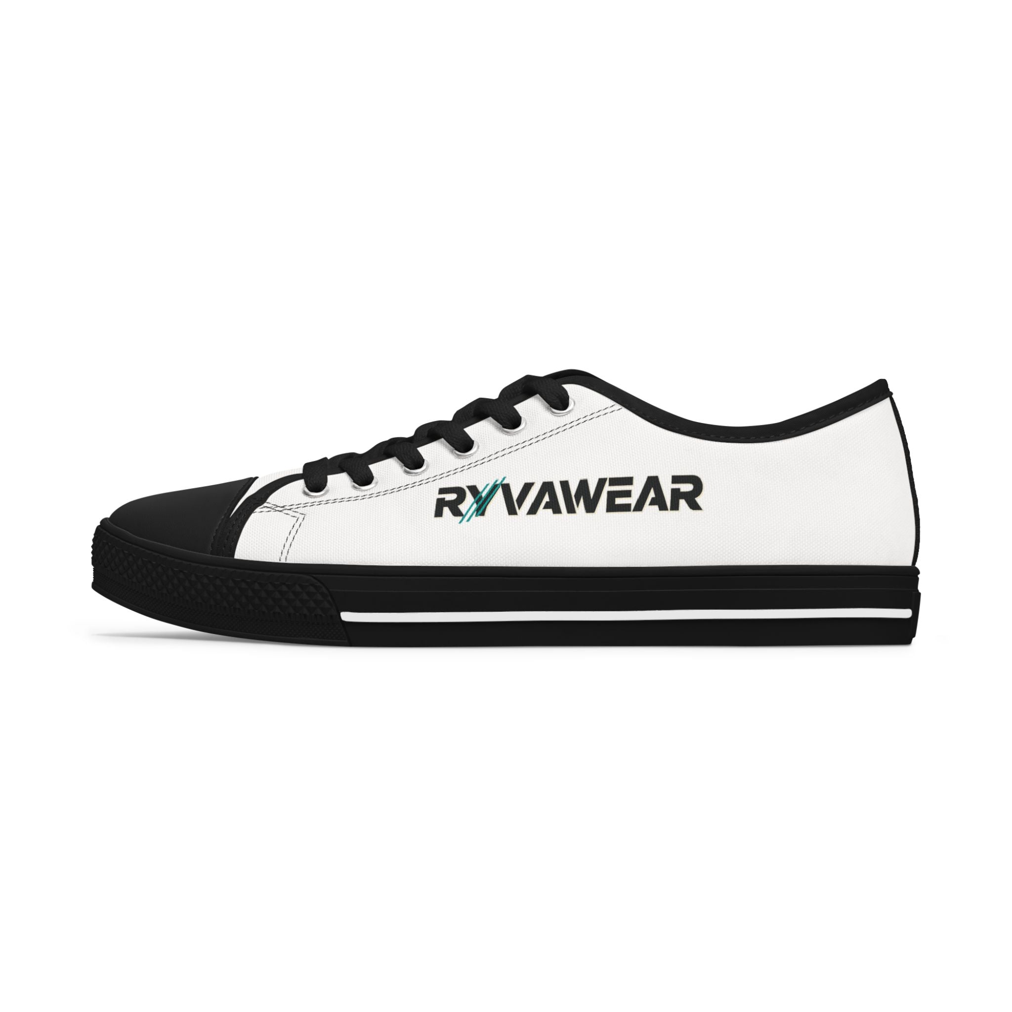 Low Top Sneakers — White 'RYV AWEAR' Side Logo Casual Shoes