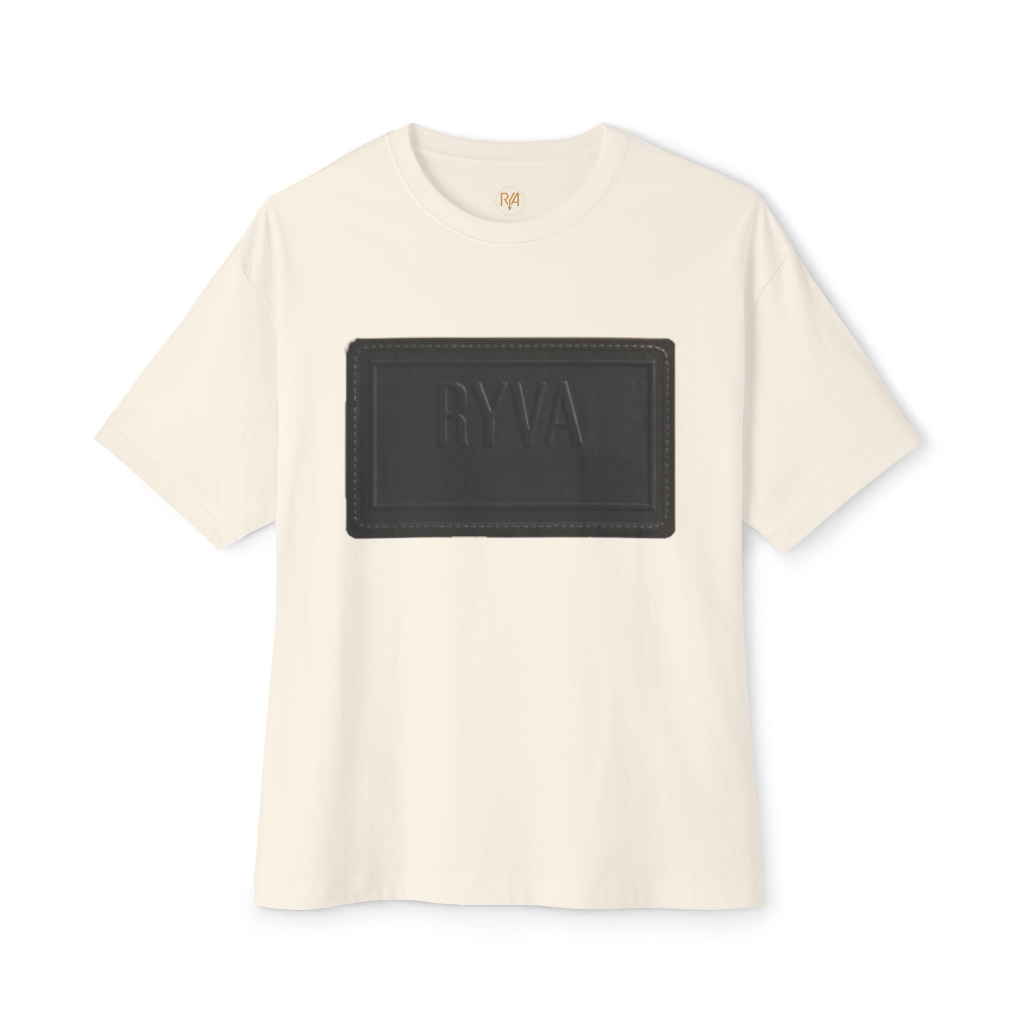 Boxy Tee — Black Embossed 'RVA' Logo Graphic