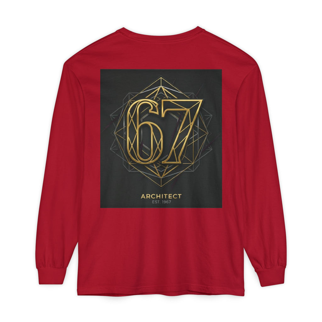 Architect '67' Long Sleeve T‑Shirt — Geometric Gold Back Print