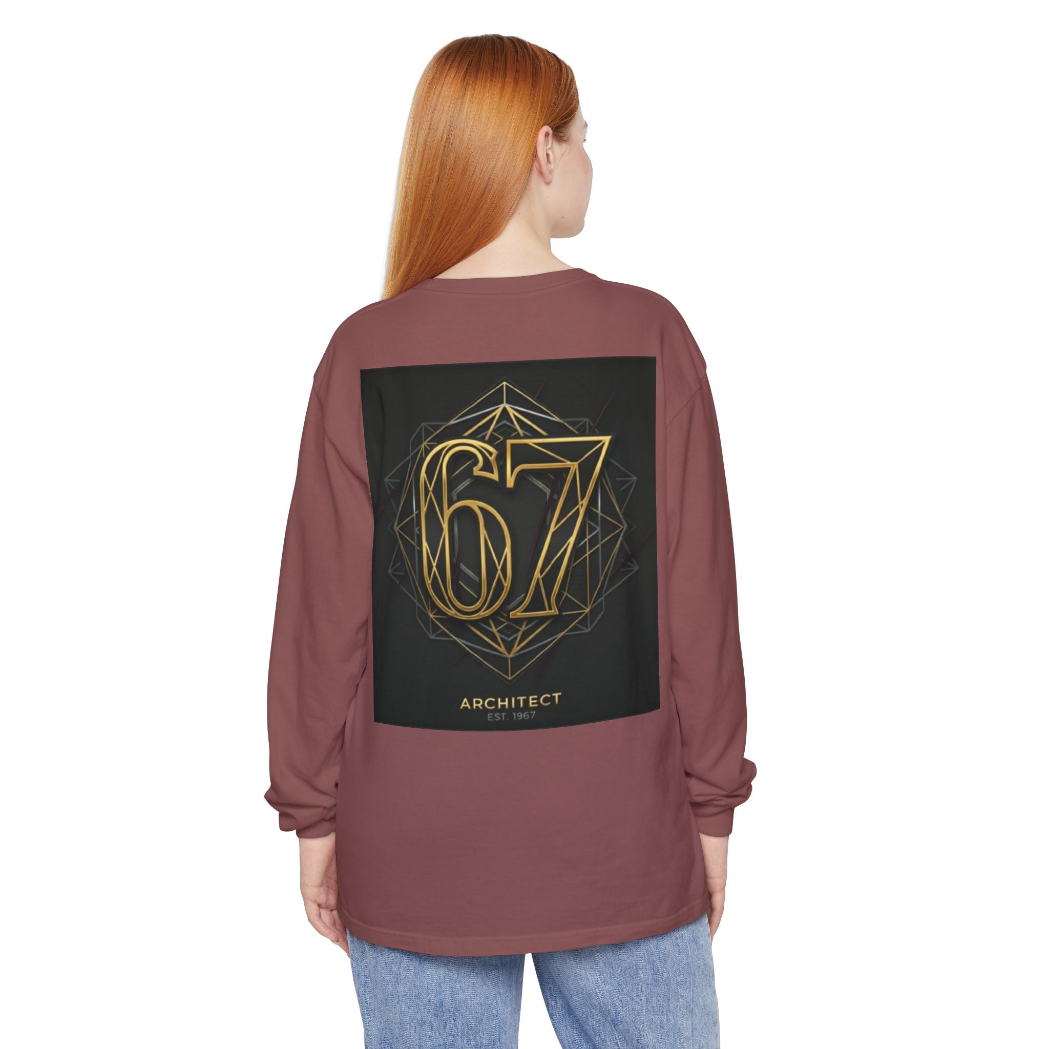 Architect '67' Long Sleeve T‑Shirt — Geometric Gold Back Print